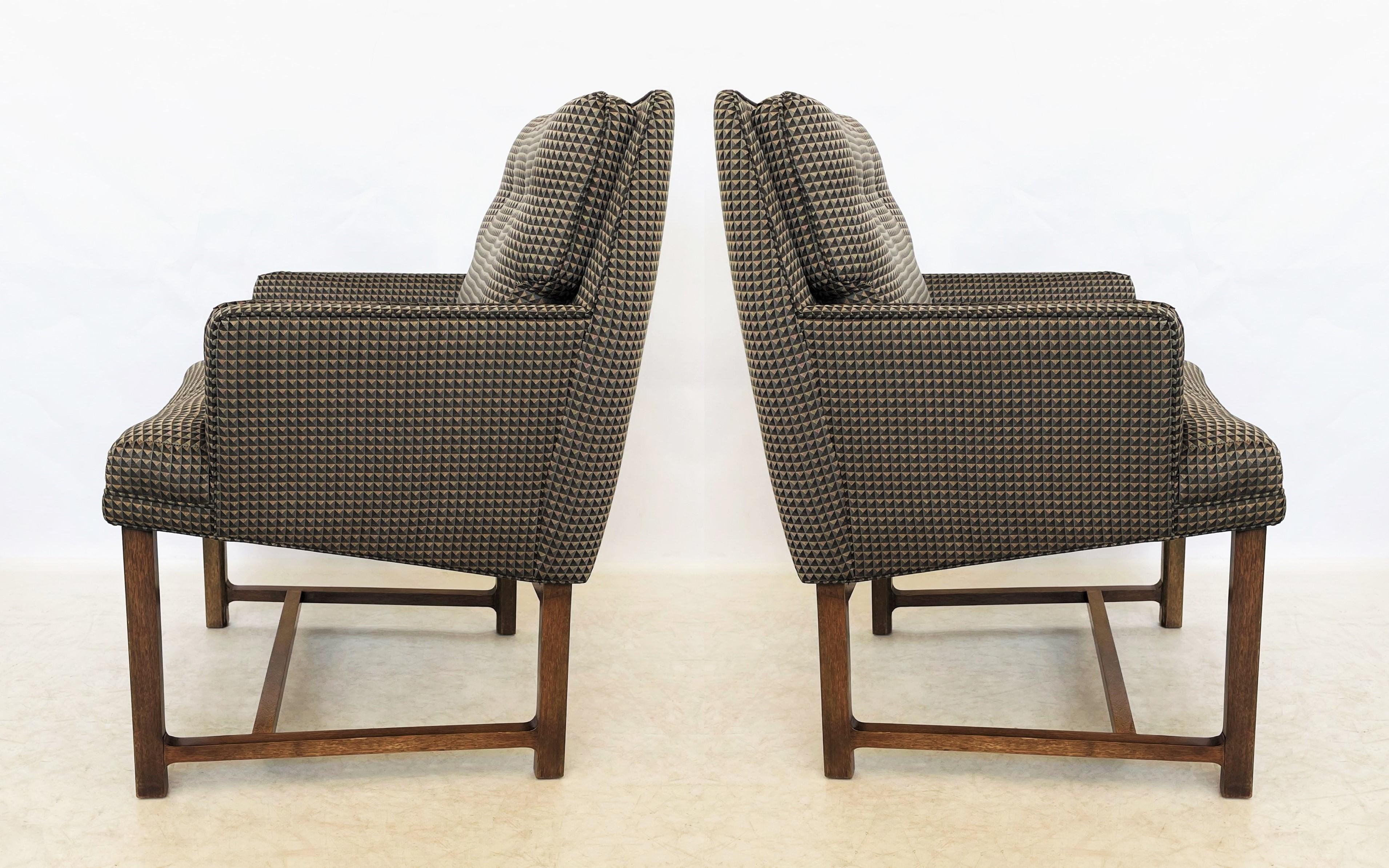 Upholstery Pair of Edward Wormley for Dunbar Lounge Chairs, 1950's