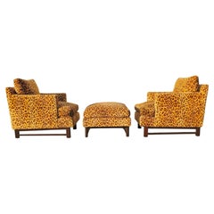 Pair of Edward Wormley for Dunbar Lounge Chairs and Ottoman