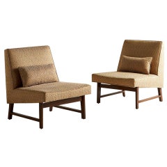Ein Paar Edward Wormley für Dunbar Mahagoni Slipper Chair