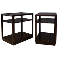 Pair of Edward Wormley for Dunbar Mahogany Three-Tier Side or End Tables, 1950s