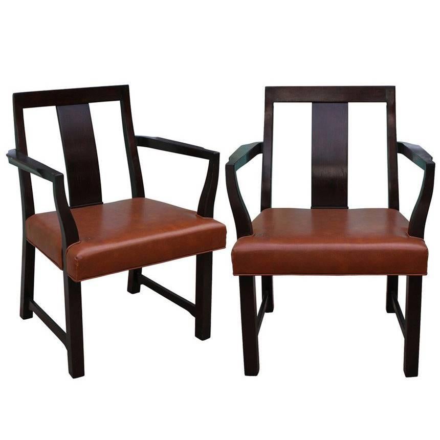 Pair of Edward Wormley for Dunbar Mid-Century Modern Armchairs