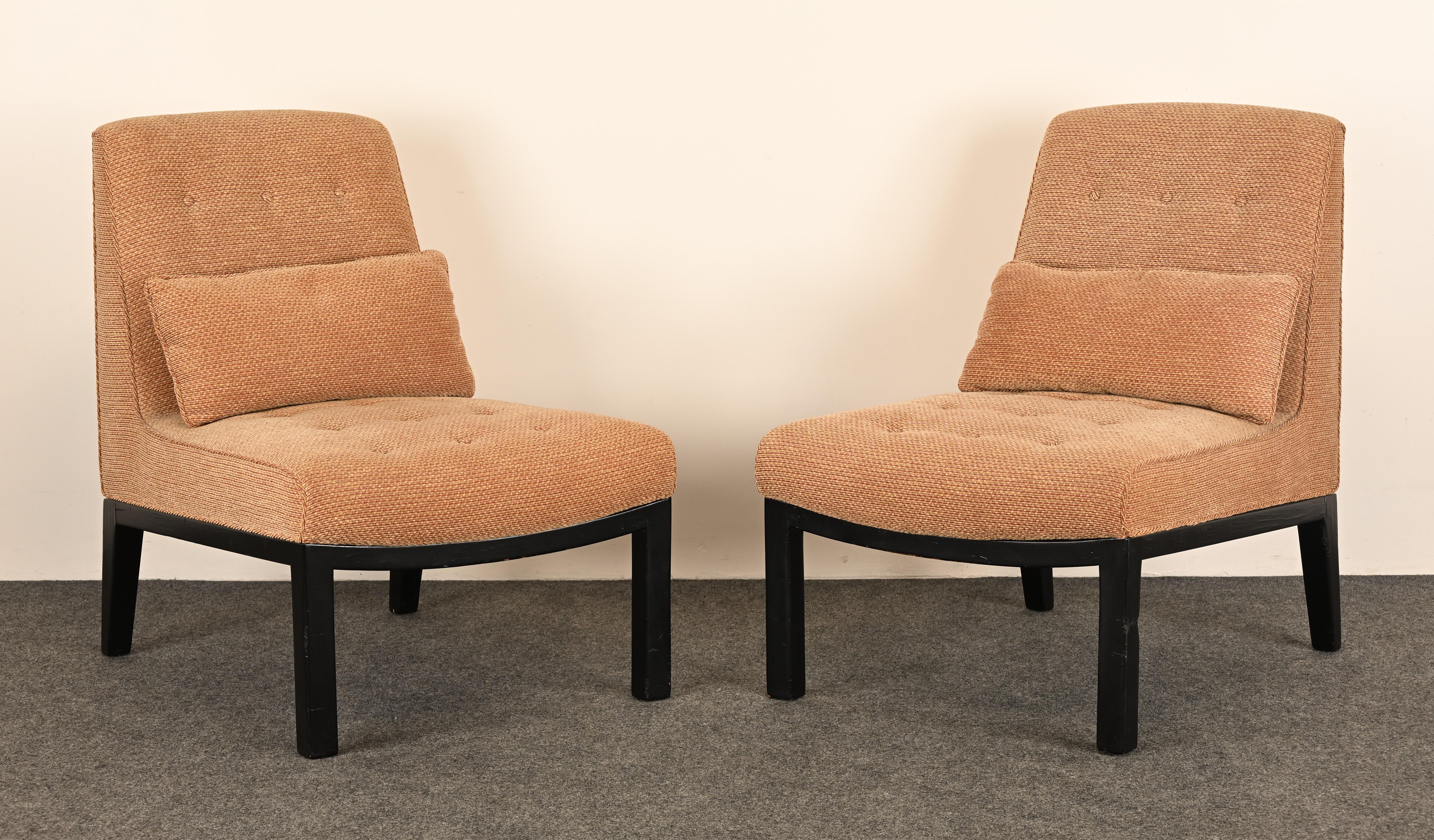 Américain Paire de chaises à pantoufles Edward Wormley pour Dunbar, années 1960 en vente