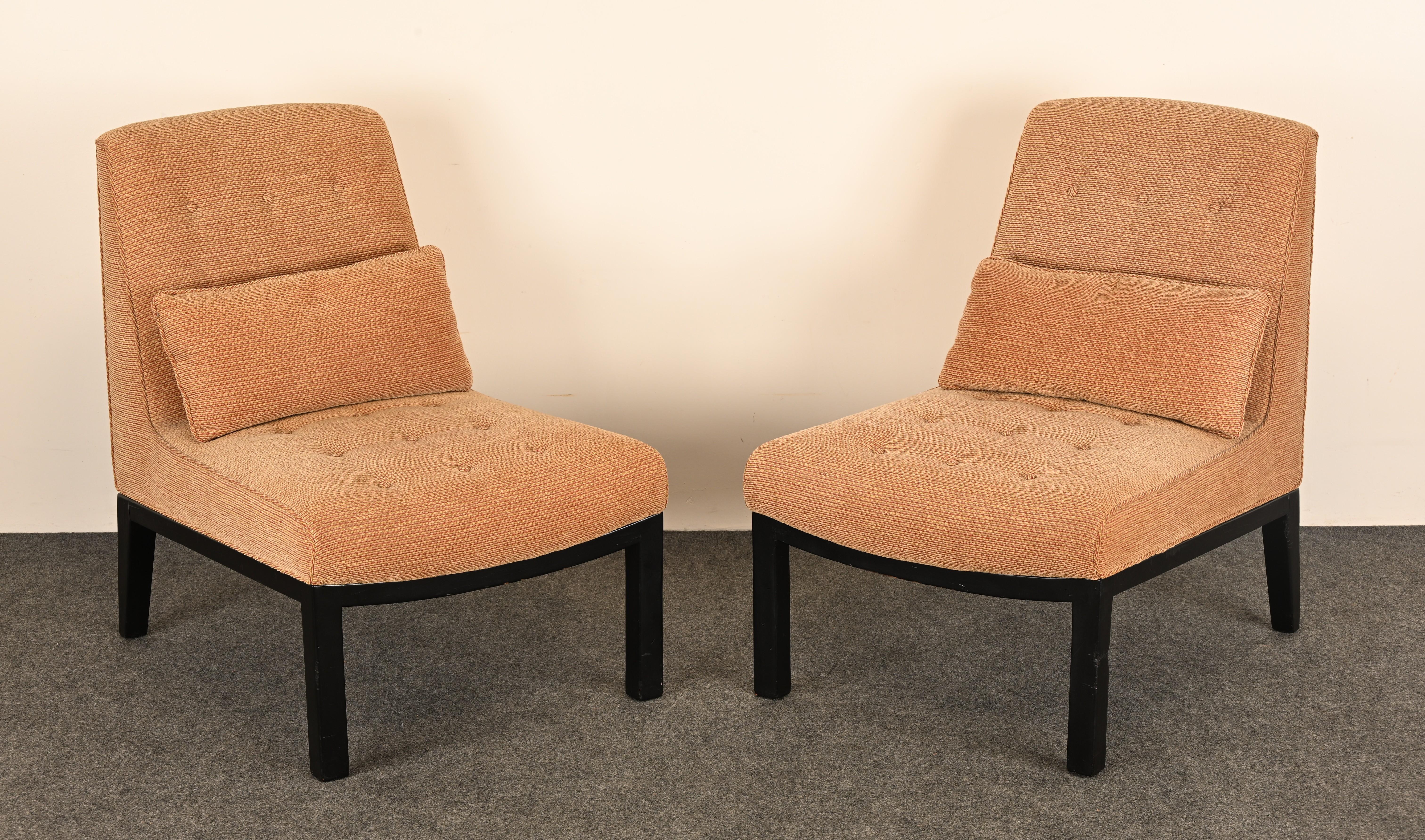 Paire de chaises à pantoufles Edward Wormley pour Dunbar, années 1960 Bon état - En vente à Hamburg, PA