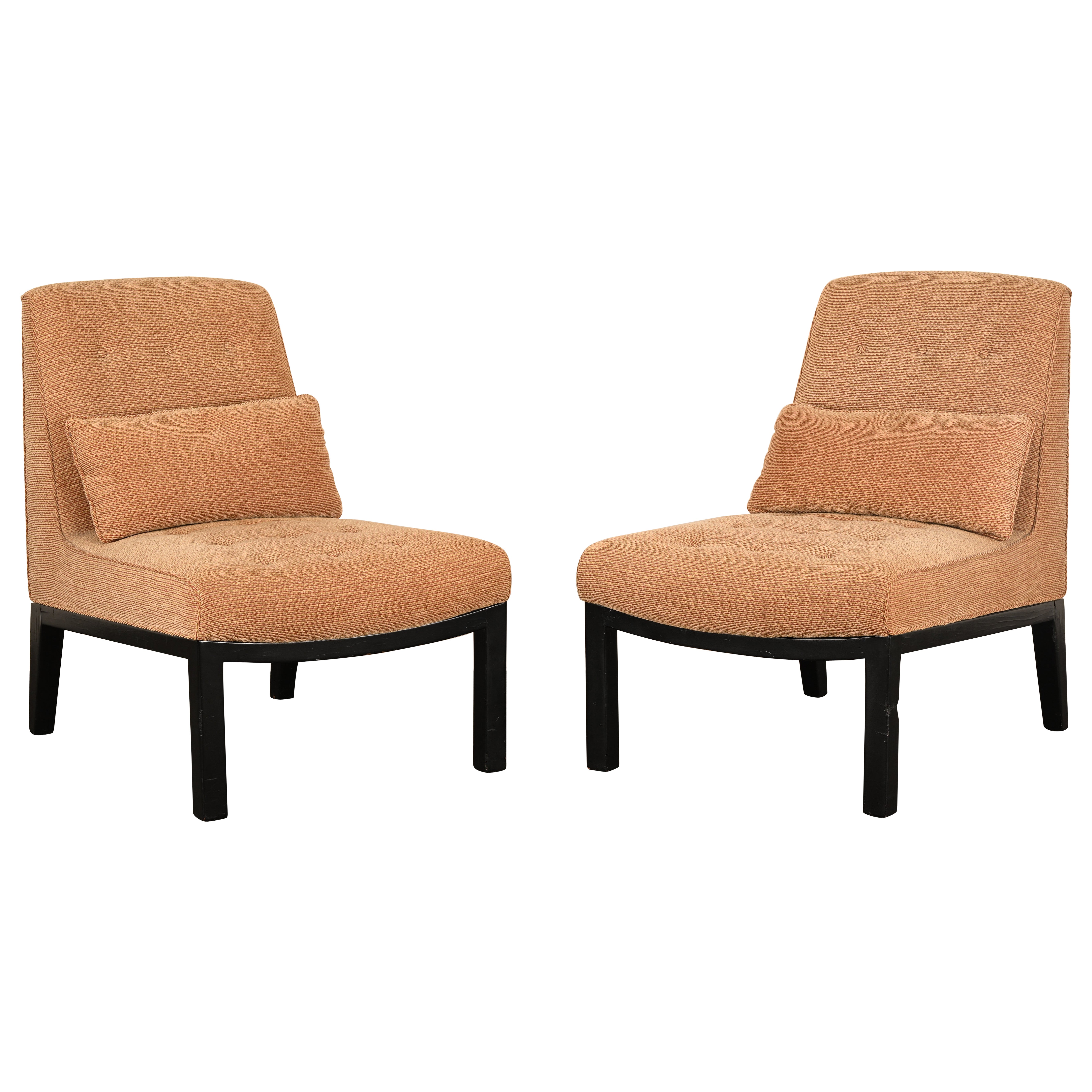 Paire de chaises à pantoufles Edward Wormley pour Dunbar, années 1960 en vente