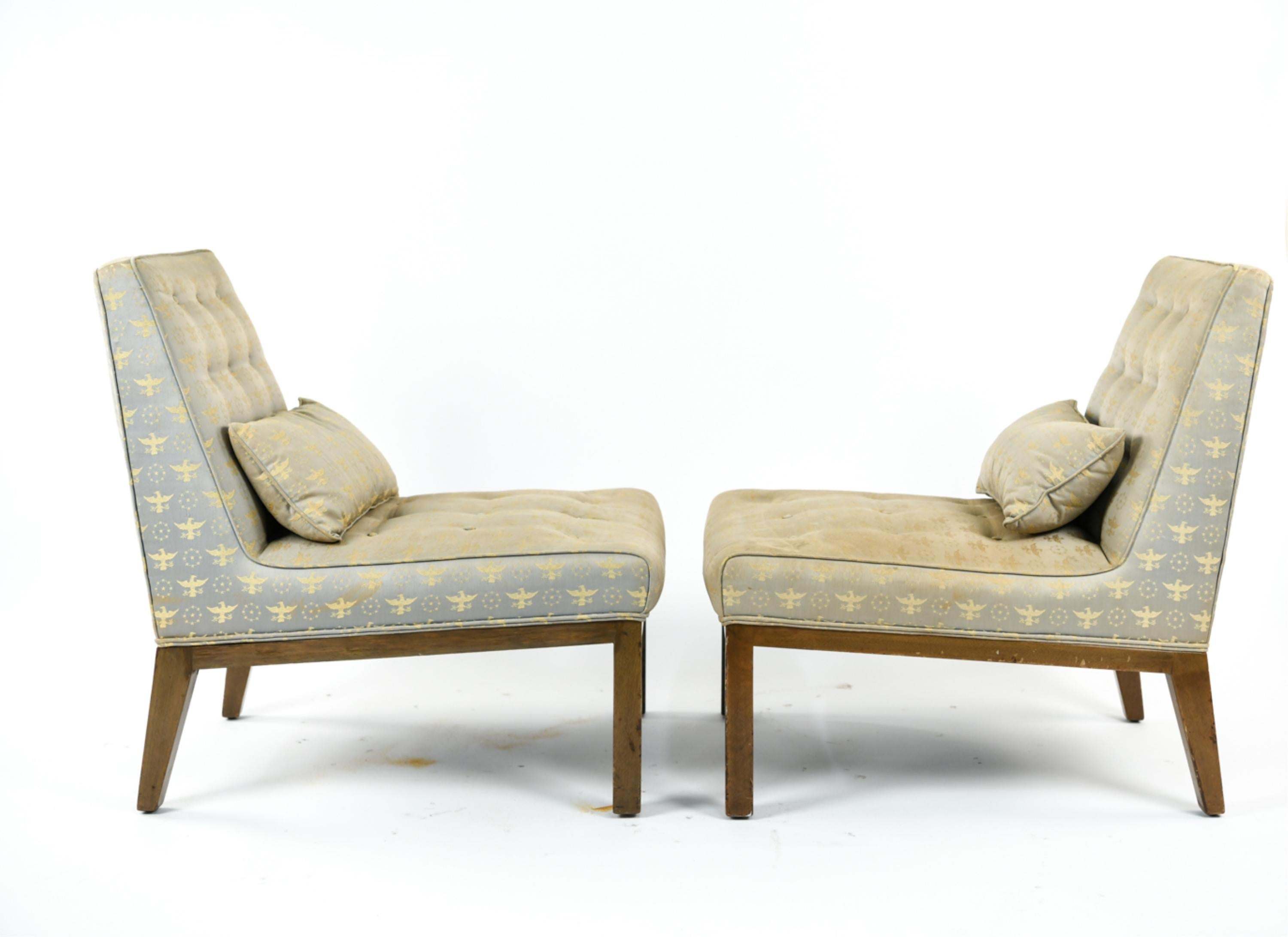 Pair of Edward Wormley for Dunbar Slipper Chairs 4