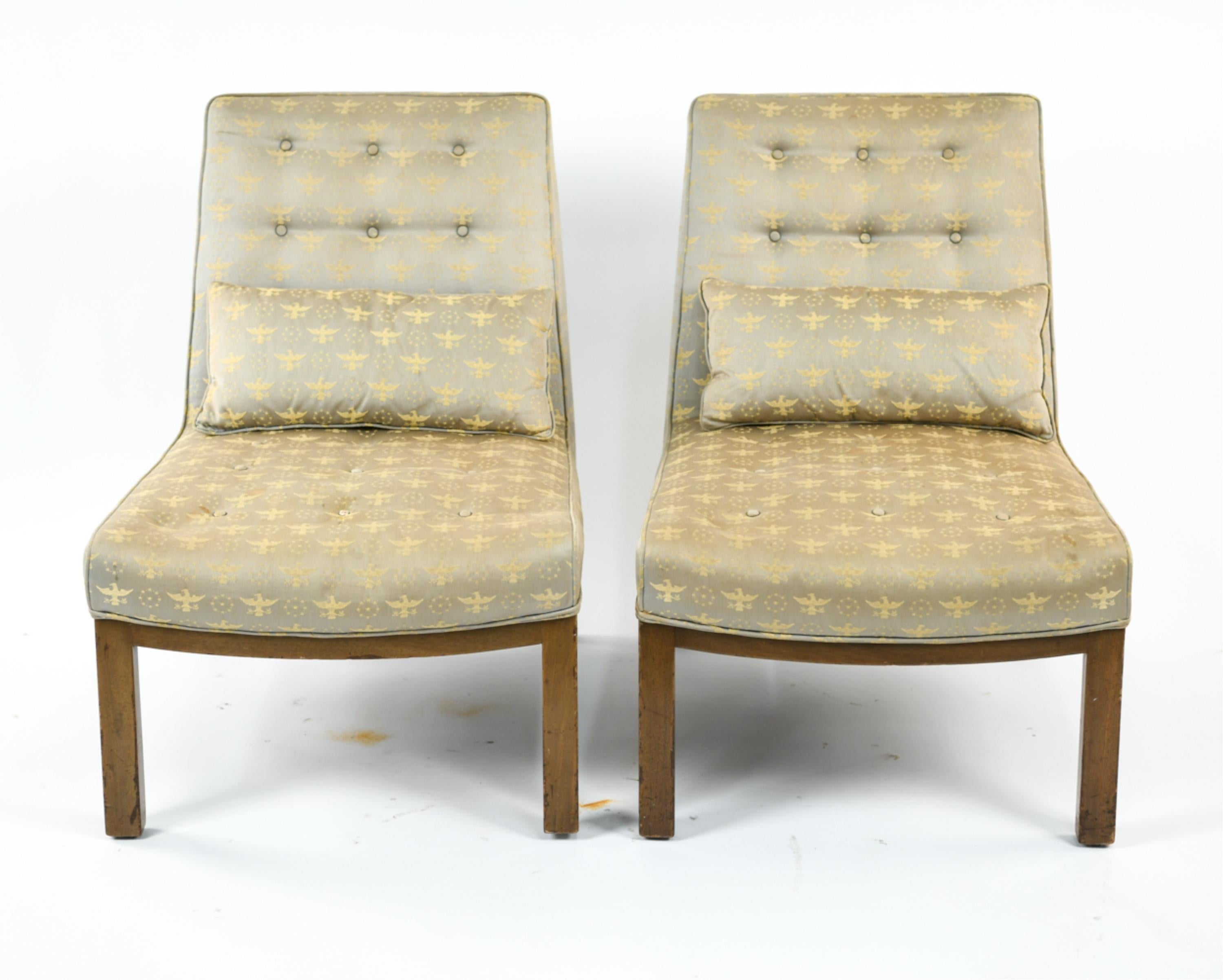 Pair of Edward Wormley for Dunbar Slipper Chairs 1