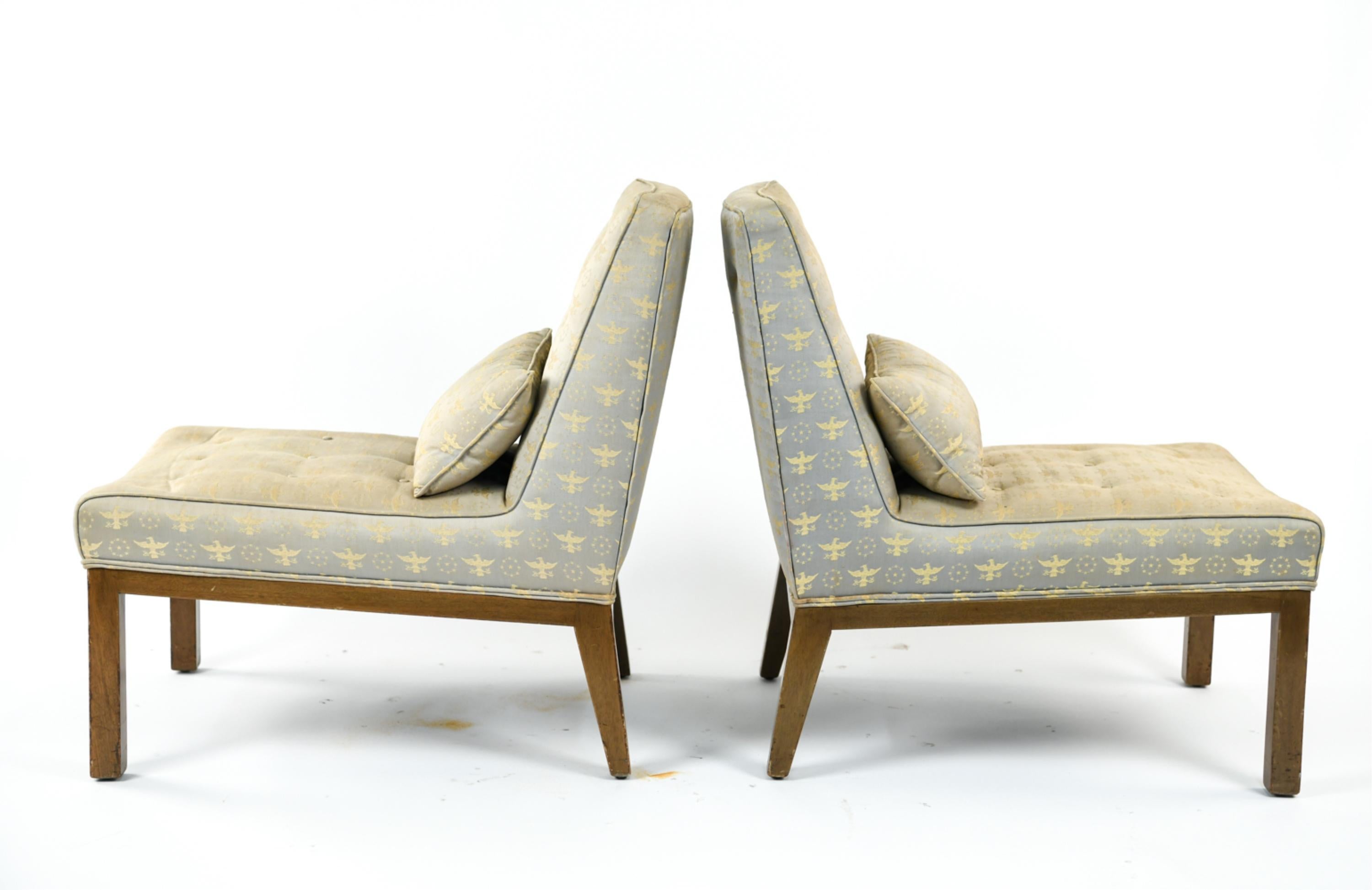 Pair of Edward Wormley for Dunbar Slipper Chairs 2