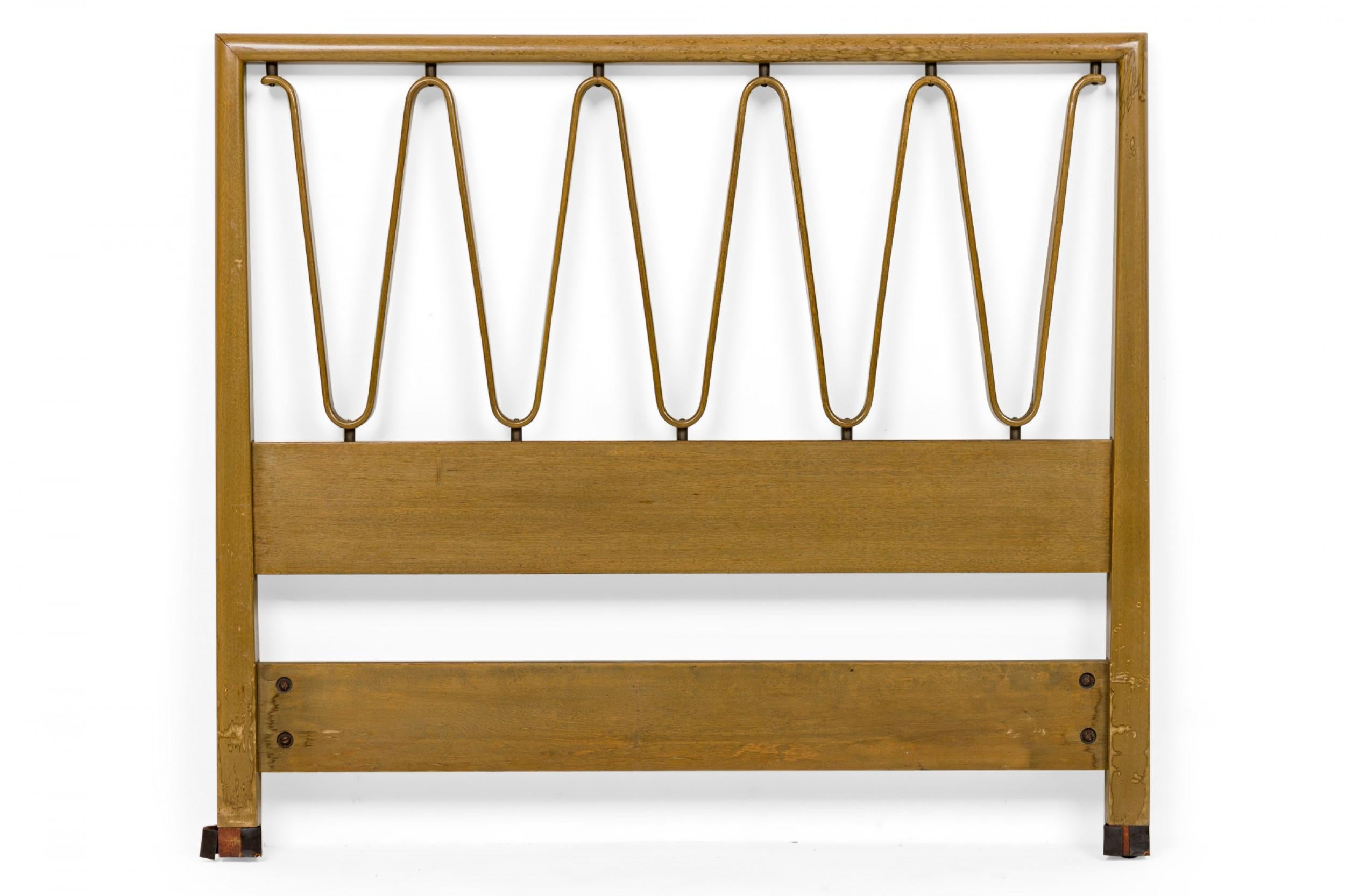 Mid-Century Modern Pair of Edward Wormley for Dunbar Steam Bent Wooden Wave Form Twin Sized Bed He