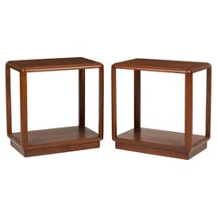 Vintage Pair of Edward Wormley for Dunbar Wooden Open Frame End / Side Tables