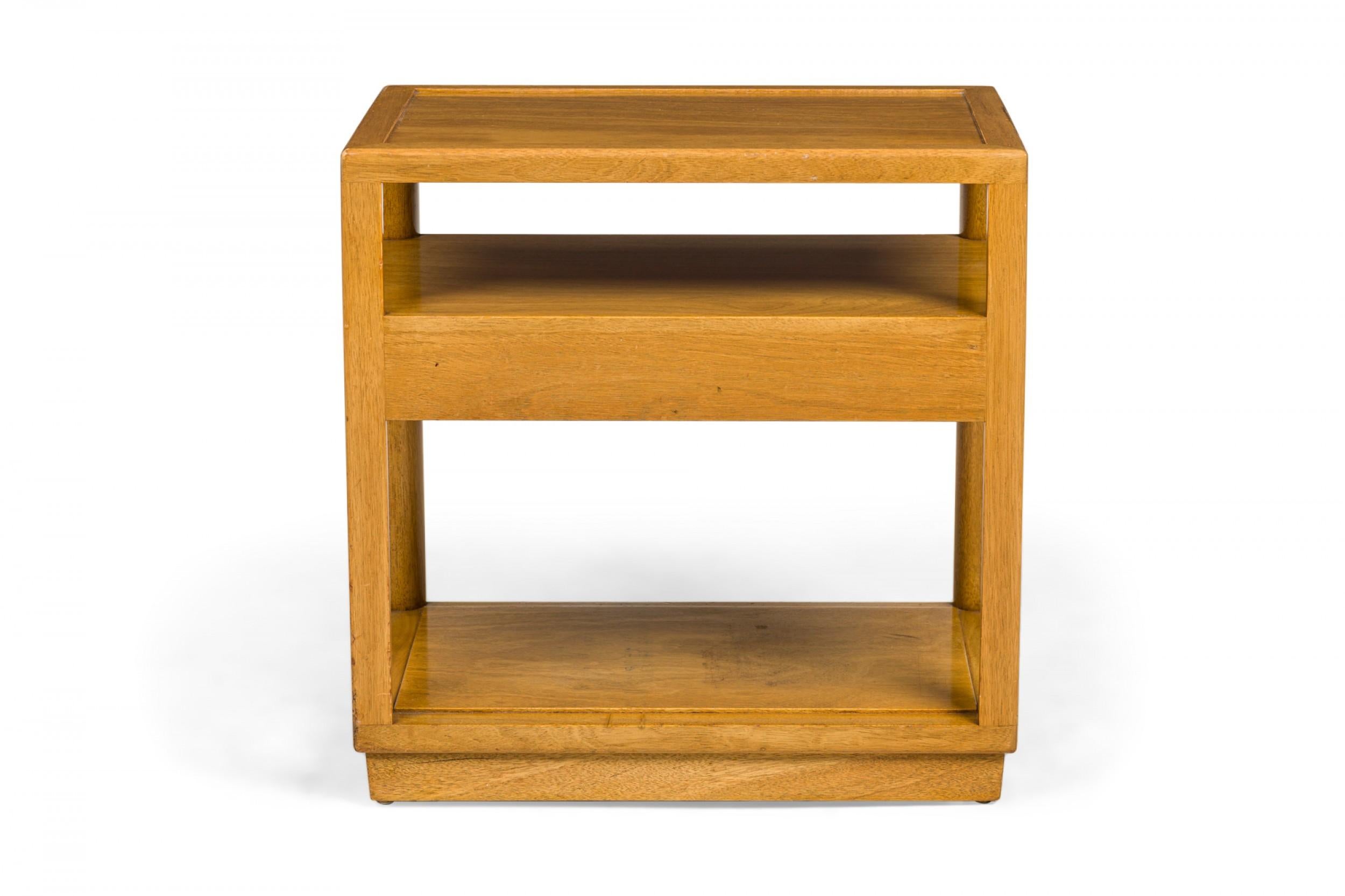 American Pair of Edward Wormley for Dunbar Wooden Single Drawer End / Side Tables For Sale