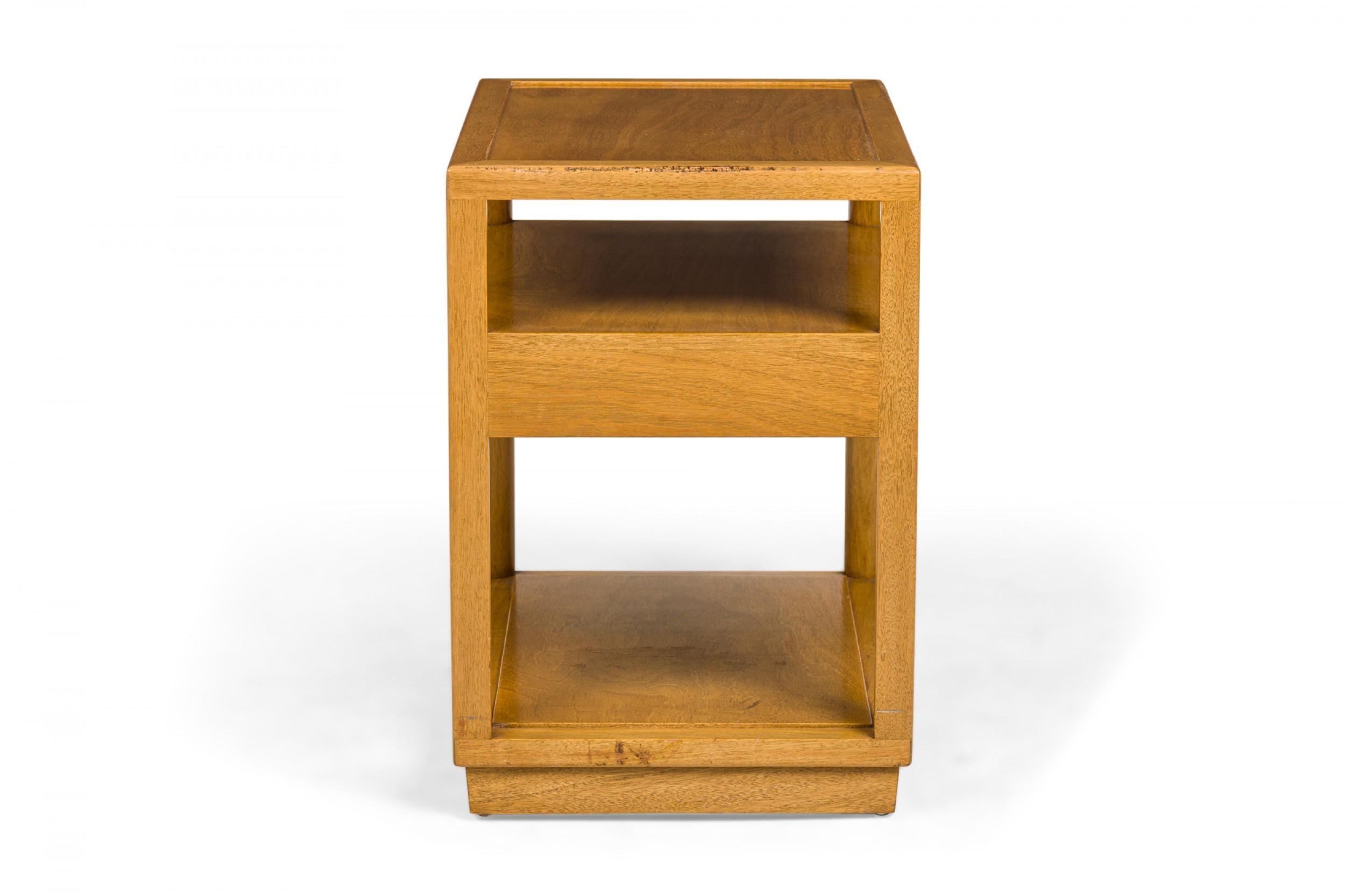 20th Century Pair of Edward Wormley for Dunbar Wooden Single Drawer End / Side Tables For Sale