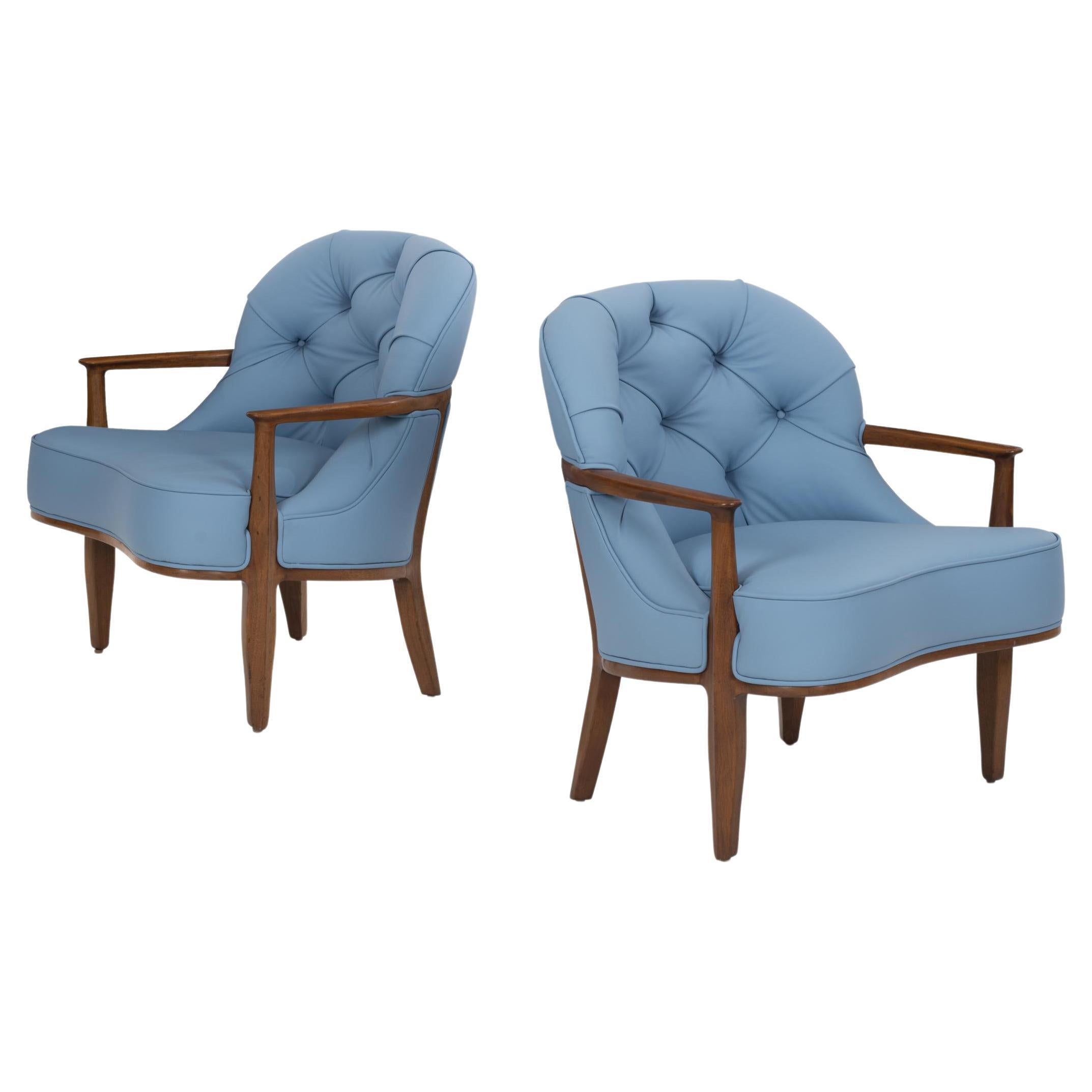 Pair of Edward Wormley Lounge Chairs for Dunbar Janus Collection