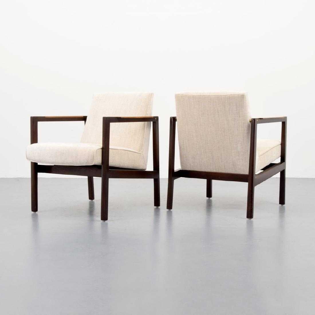 Brass Pair of Edward Wormley Lounge Chairs