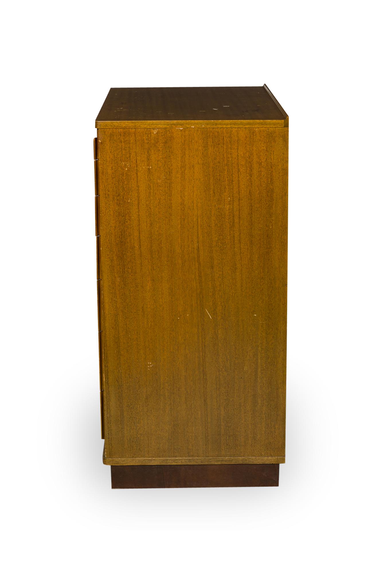 Mid-Century Modern Pair of Edward Wormley Mid-Century Walnut and Leather 7-Drawer Chests For Sale