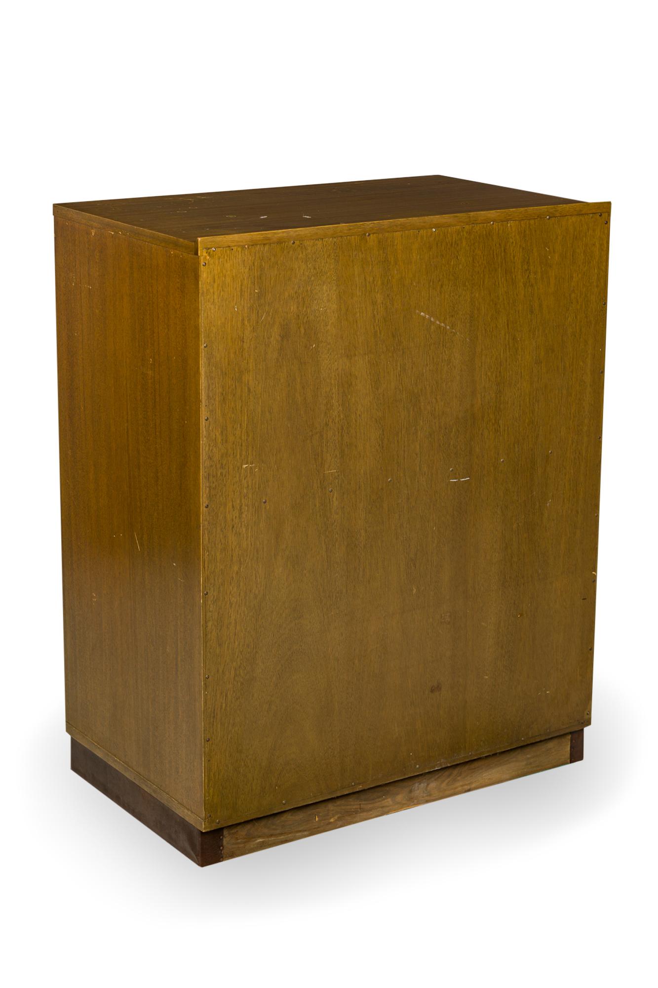 American Pair of Edward Wormley Mid-Century Walnut and Leather 7-Drawer Chests For Sale