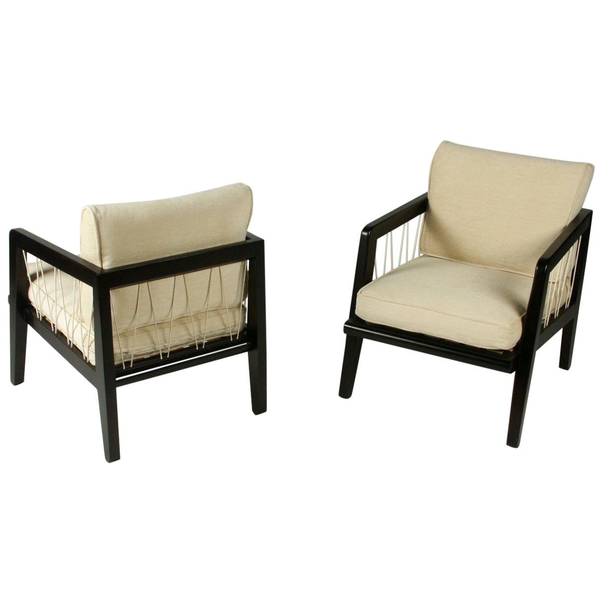 Pair of Edward Wormley Precedent Collection for Drexel Rope Lounge Chairs