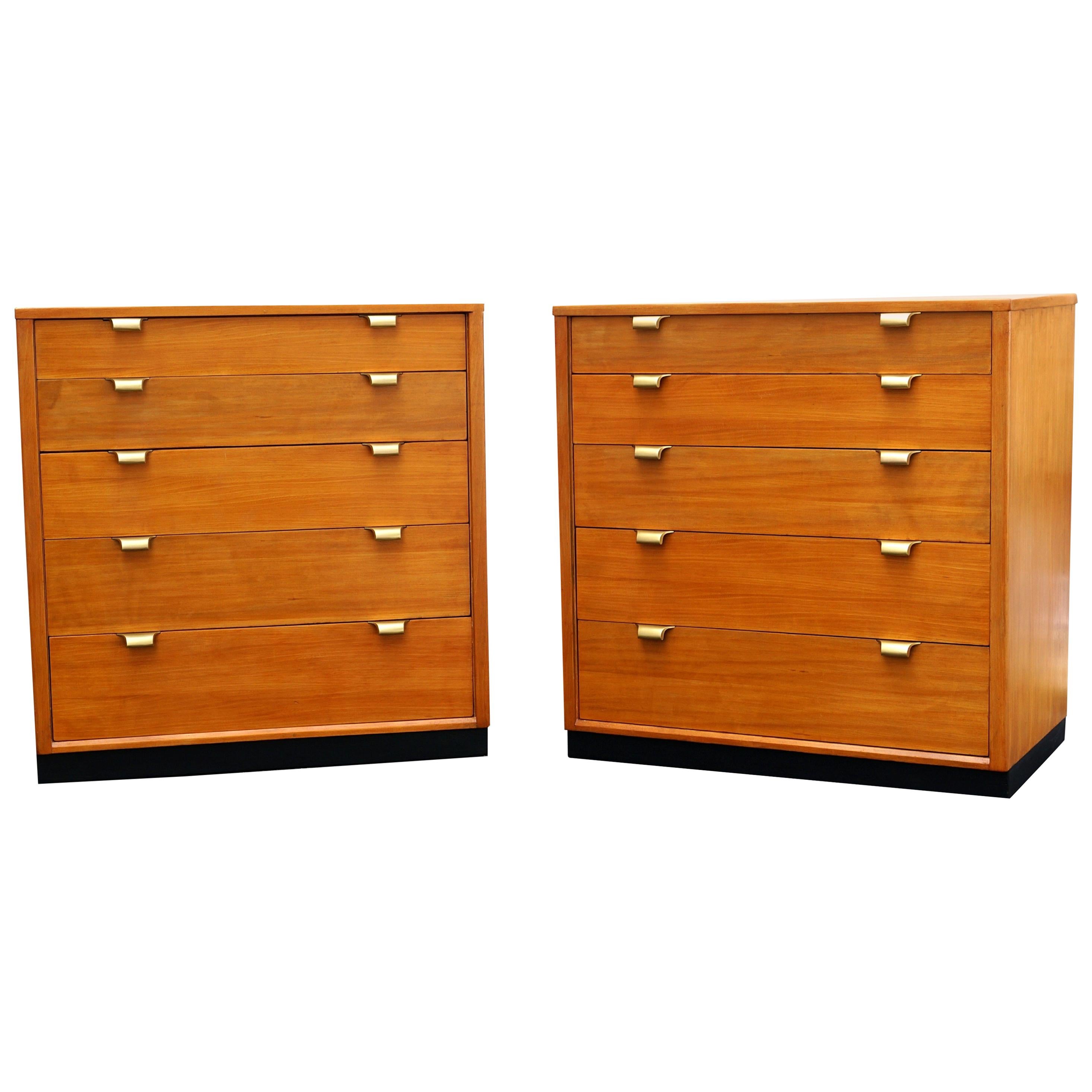 Pair of Edward Wormley Precedent Dresser Bachelor Chest of Drawers Dressers