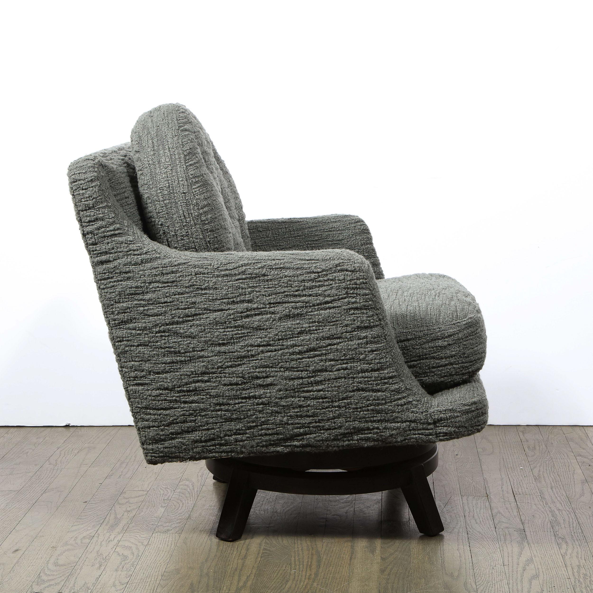 Fabric Pair of Edward Wormley Swivel Chairs 'Model #5609' for Dunbar
