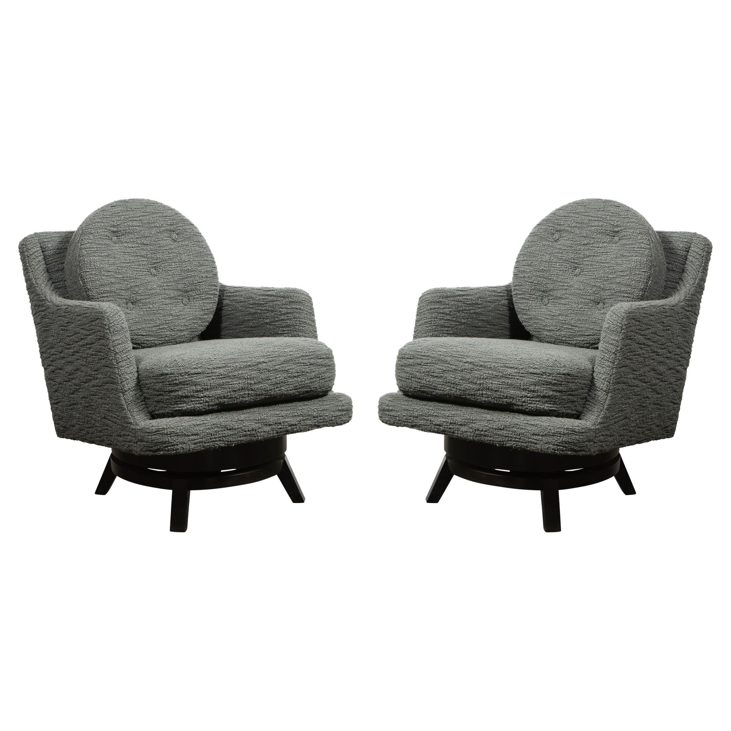 Pair of Edward Wormley Swivel Chairs 'Model #5609' for Dunbar