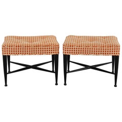 Pair of Edward Wormley X-Base Benches, 1950s
