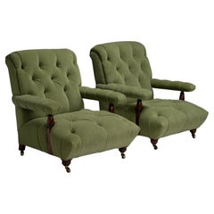 Antique Pair of Edwardian Armchairs, England circa 1880