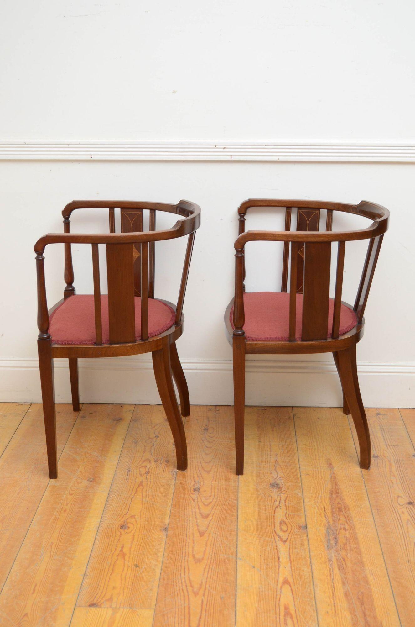 Pair of Edwardian Chairs in Mahogany 5