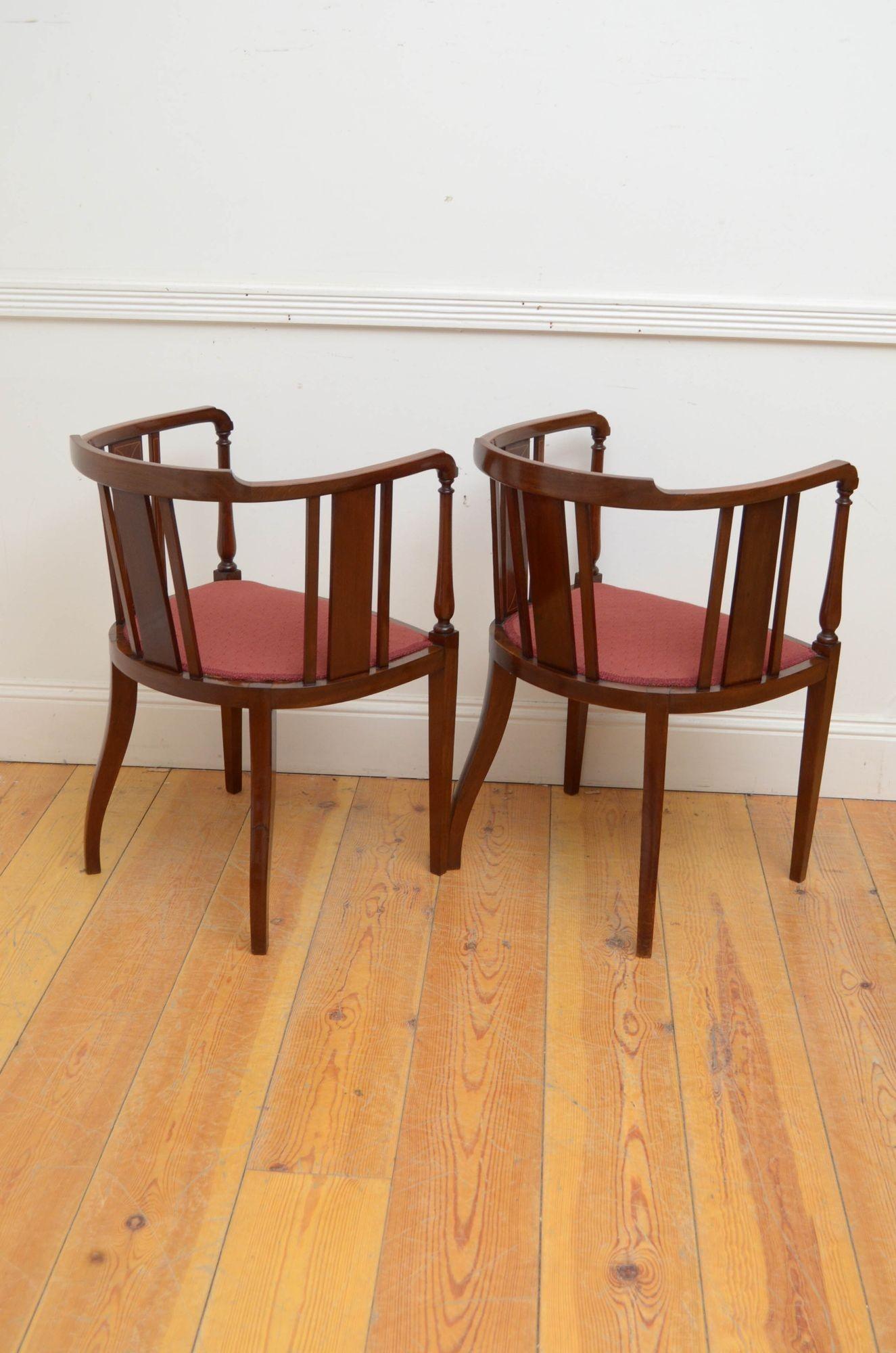 Pair of Edwardian Chairs in Mahogany 7