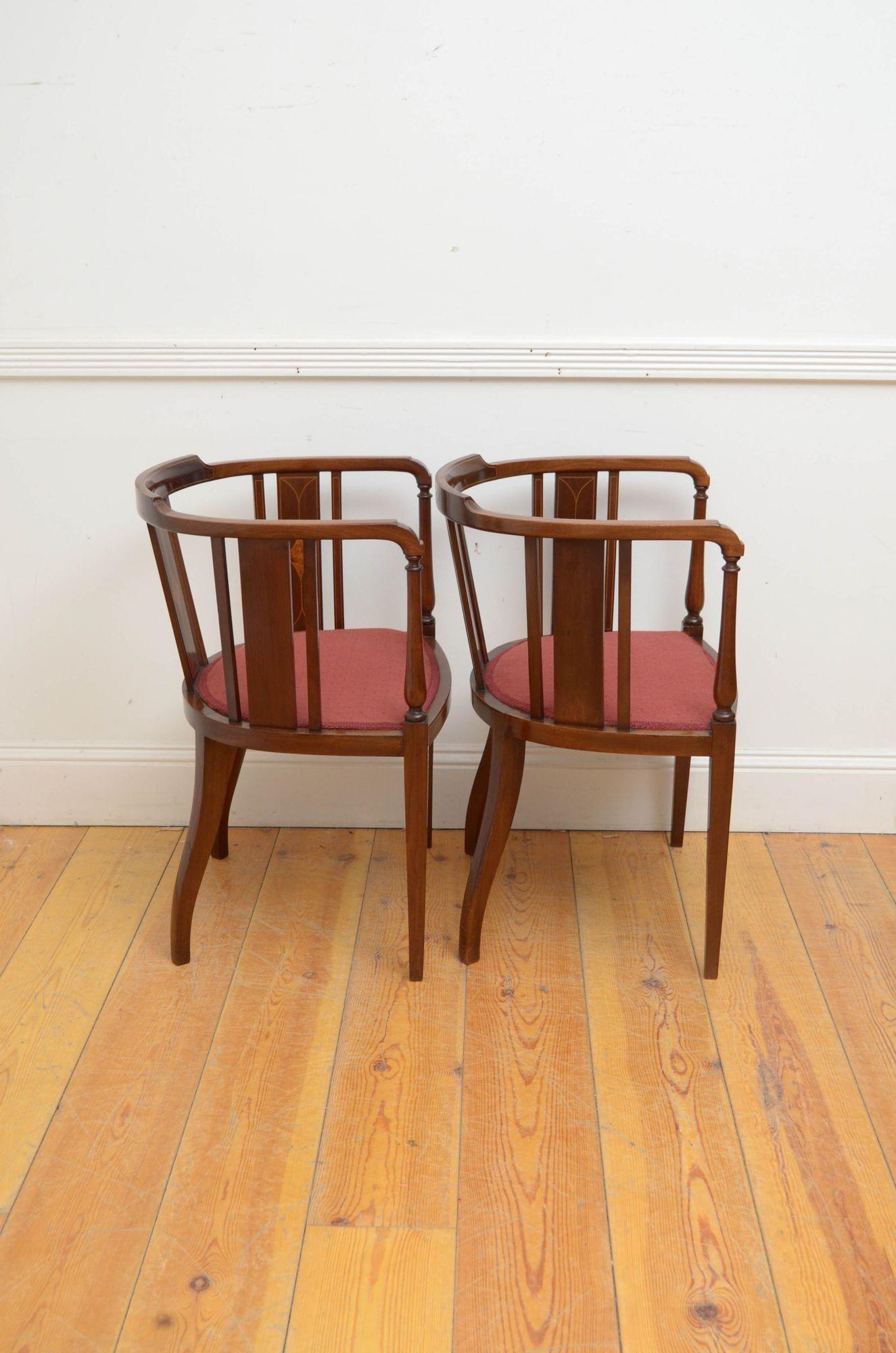 Pair of Edwardian Chairs in Mahogany 8