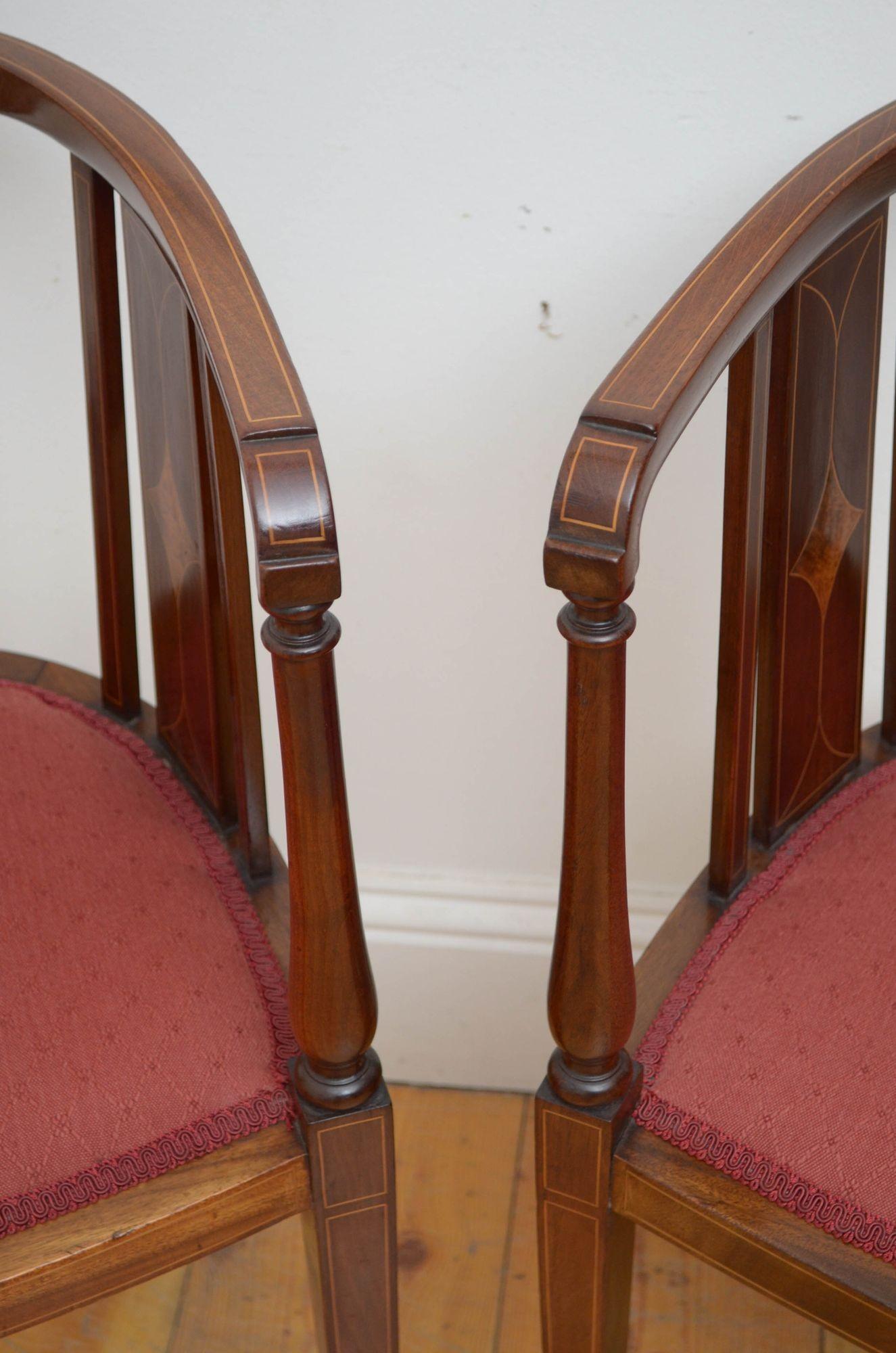 Pair of Edwardian Chairs in Mahogany 1