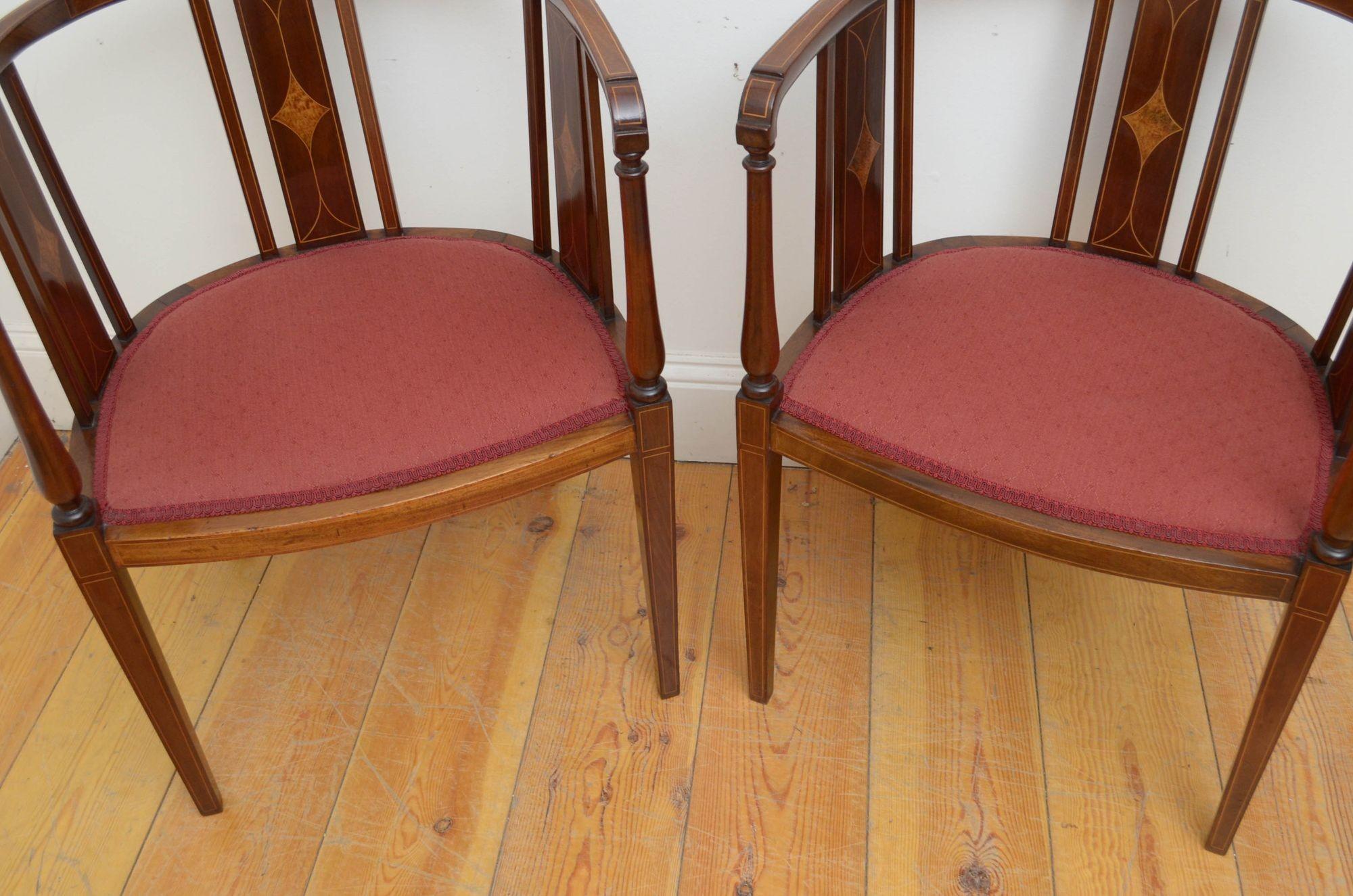 Pair of Edwardian Chairs in Mahogany 4