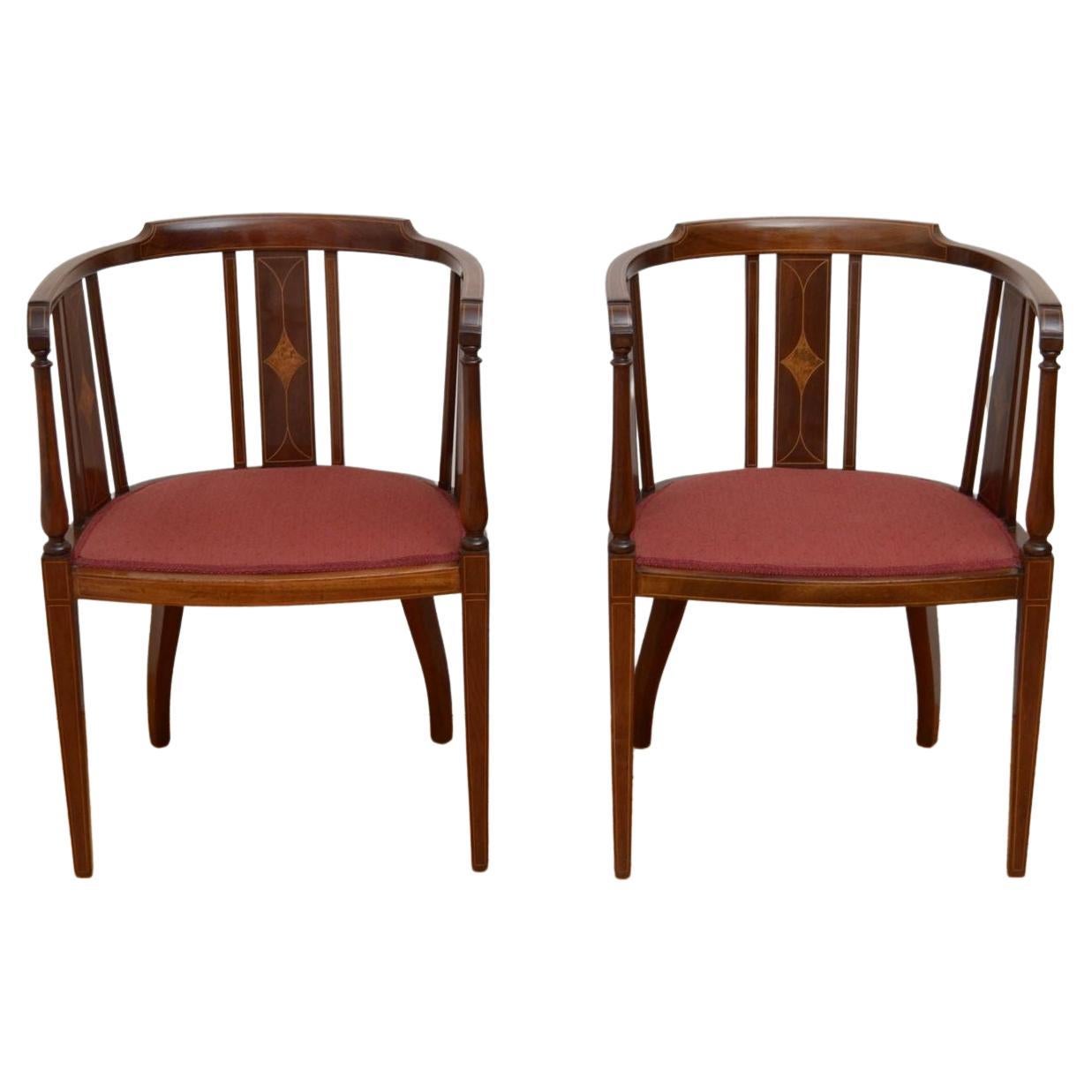 Pair of Edwardian Chairs in Mahogany