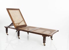 Antique Edwardian Chaise Lounges with Woven Cane Seat