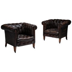 Pair of Edwardian Club Chairs, England, circa 1910