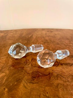 Pair of Edwardian Cut Glass Decanters