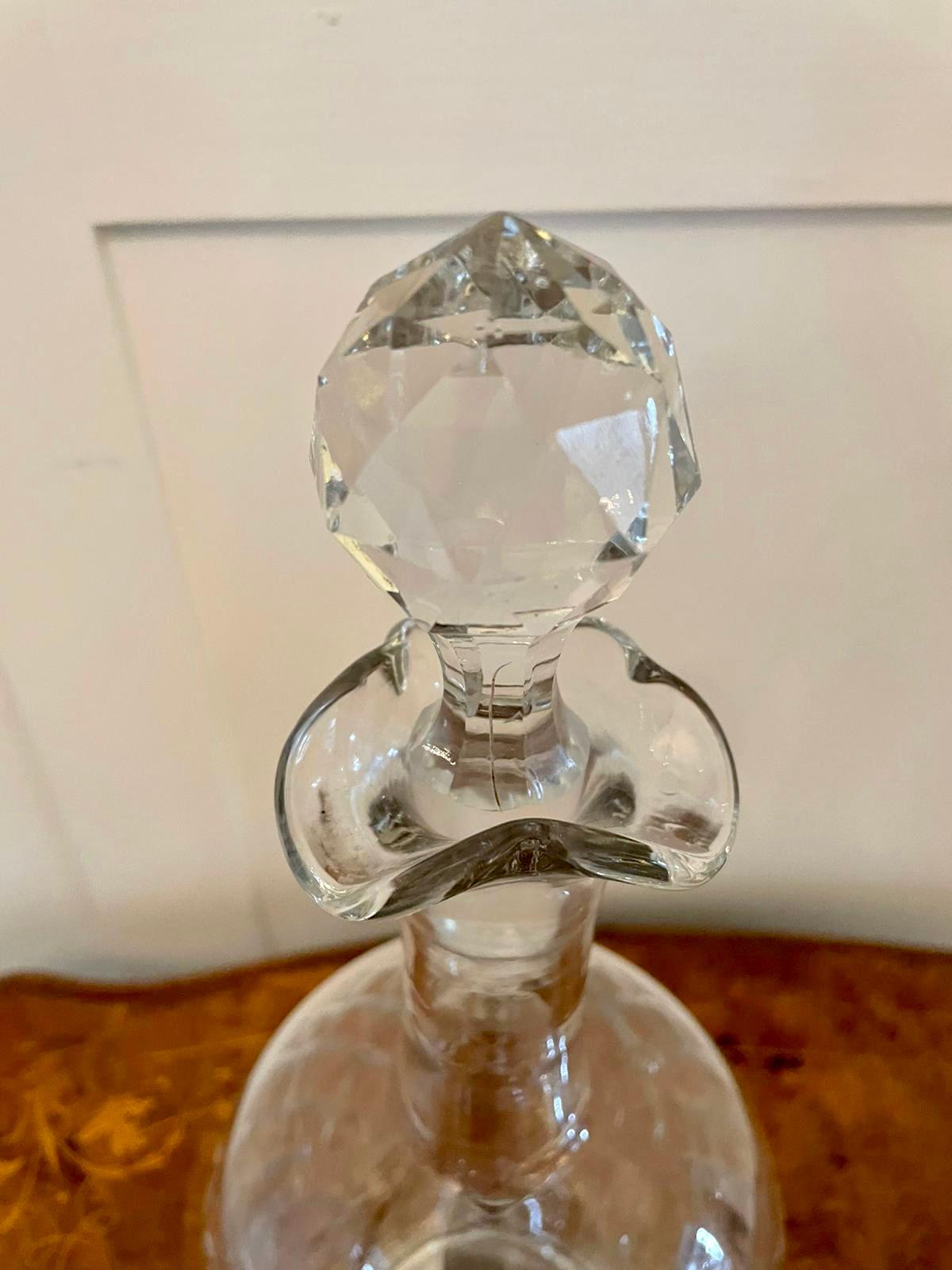 Pair of Edwardian Cut Glass Decanters For Sale 2