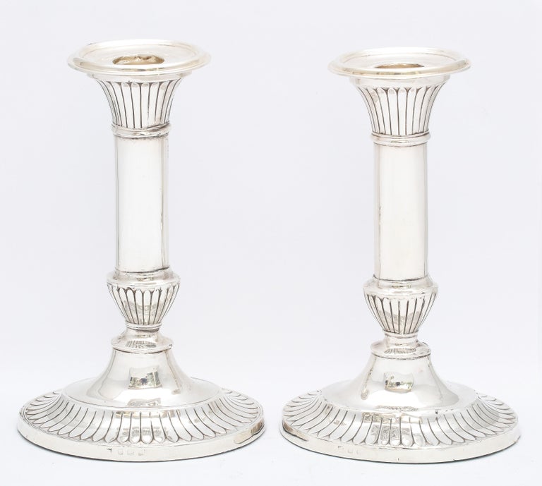 Pair of Edwardian George III-Style Sterling Silver Candlesticks, Mappin & Webb For Sale 10
