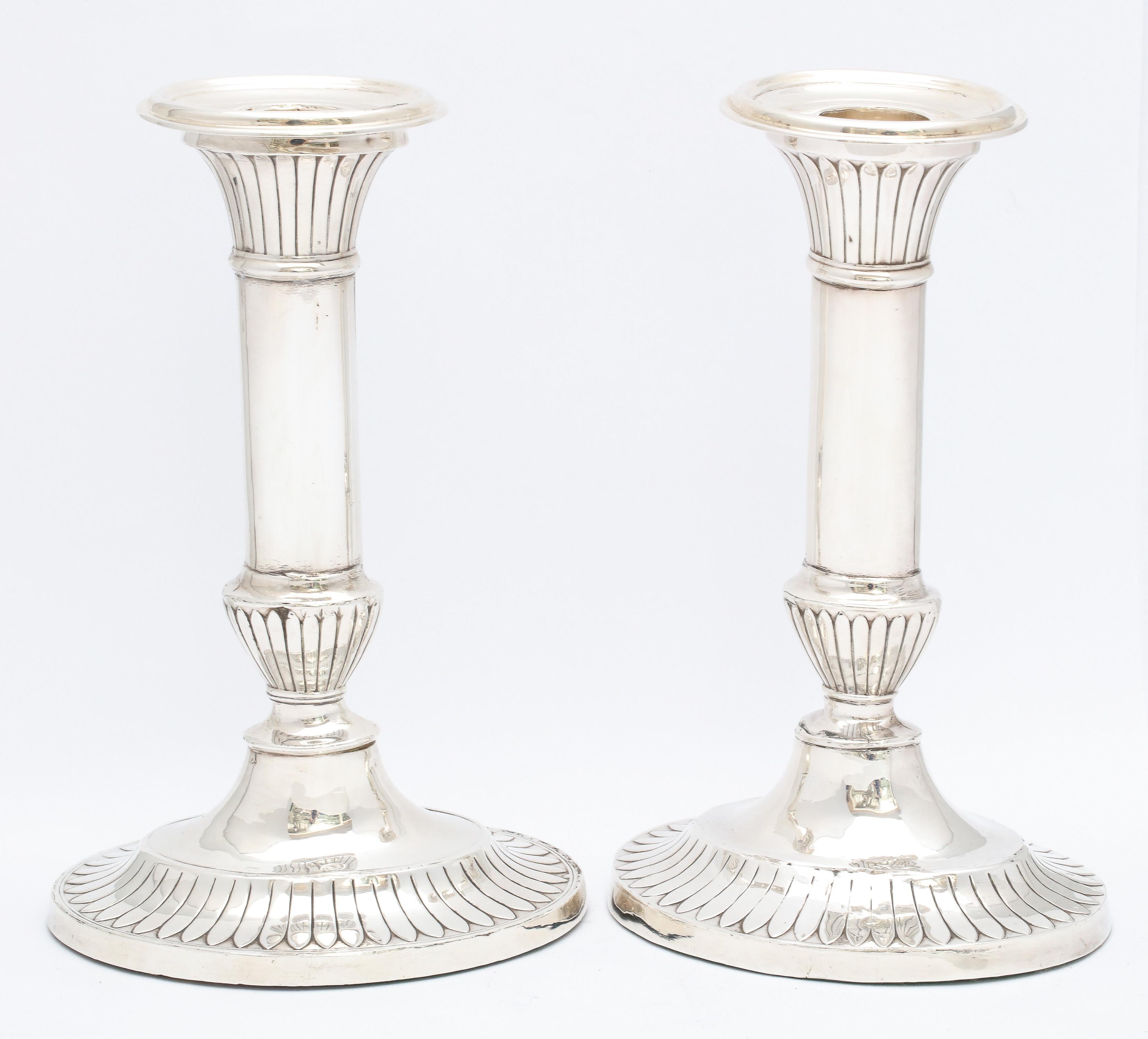 Pair of Edwardian George III-Style Sterling Silver Candlesticks, Mappin & Webb 12