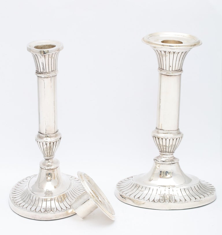 Pair of Edwardian George III-Style Sterling Silver Candlesticks, Mappin & Webb For Sale 14