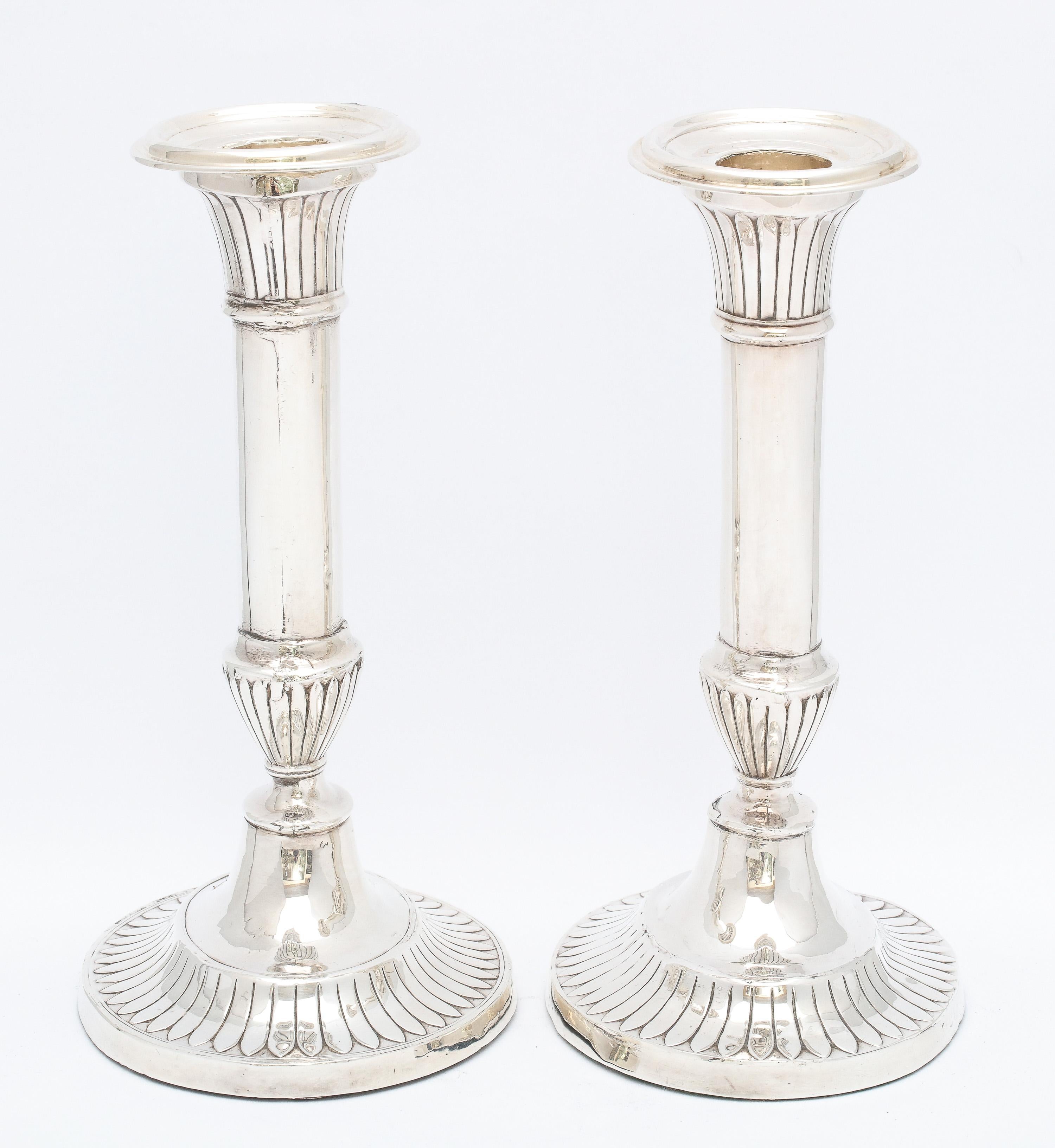 Pair of Edwardian George III-Style Sterling Silver Candlesticks, Mappin & Webb 2
