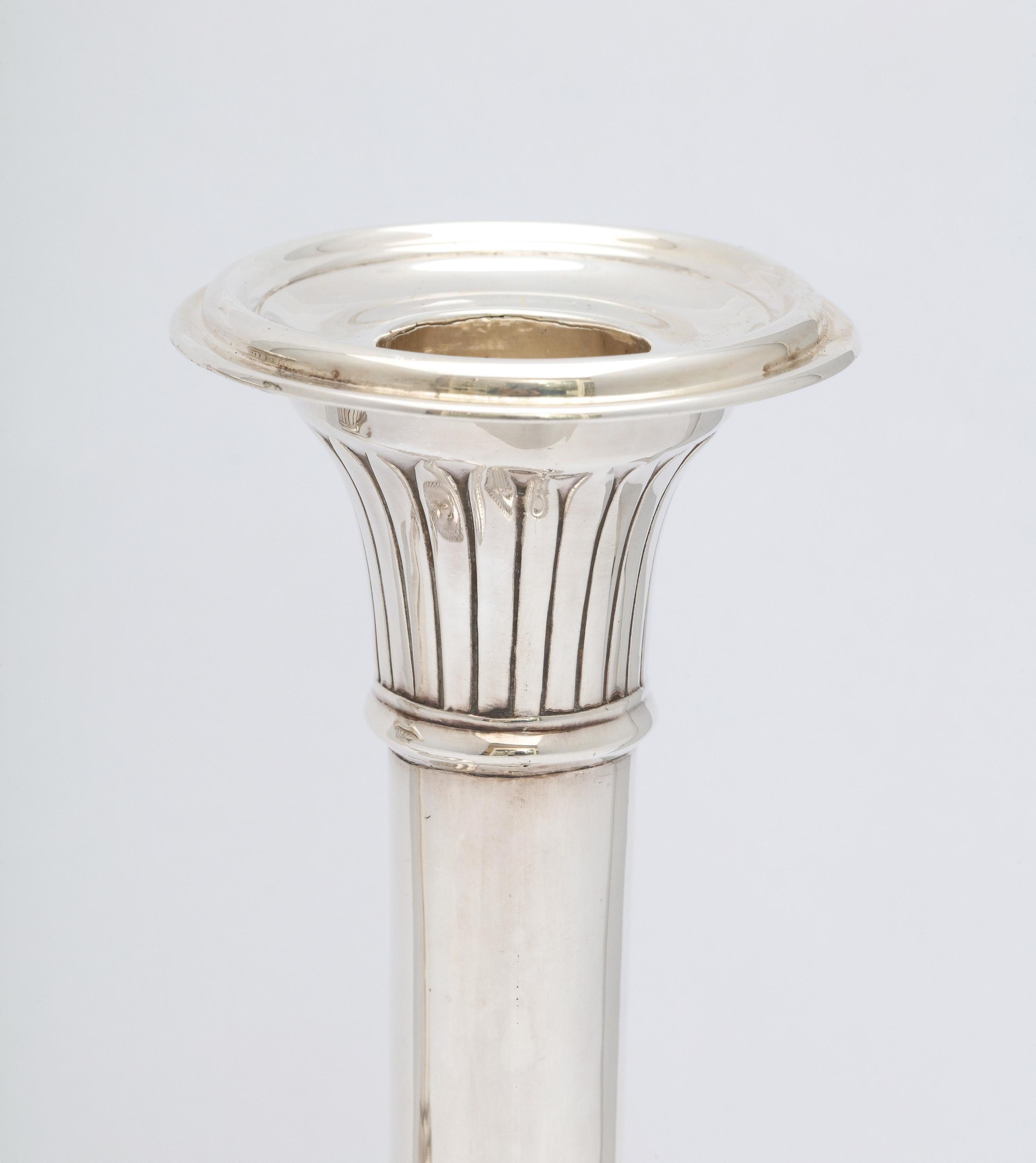 Pair of Edwardian George III-Style Sterling Silver Candlesticks, Mappin & Webb 3