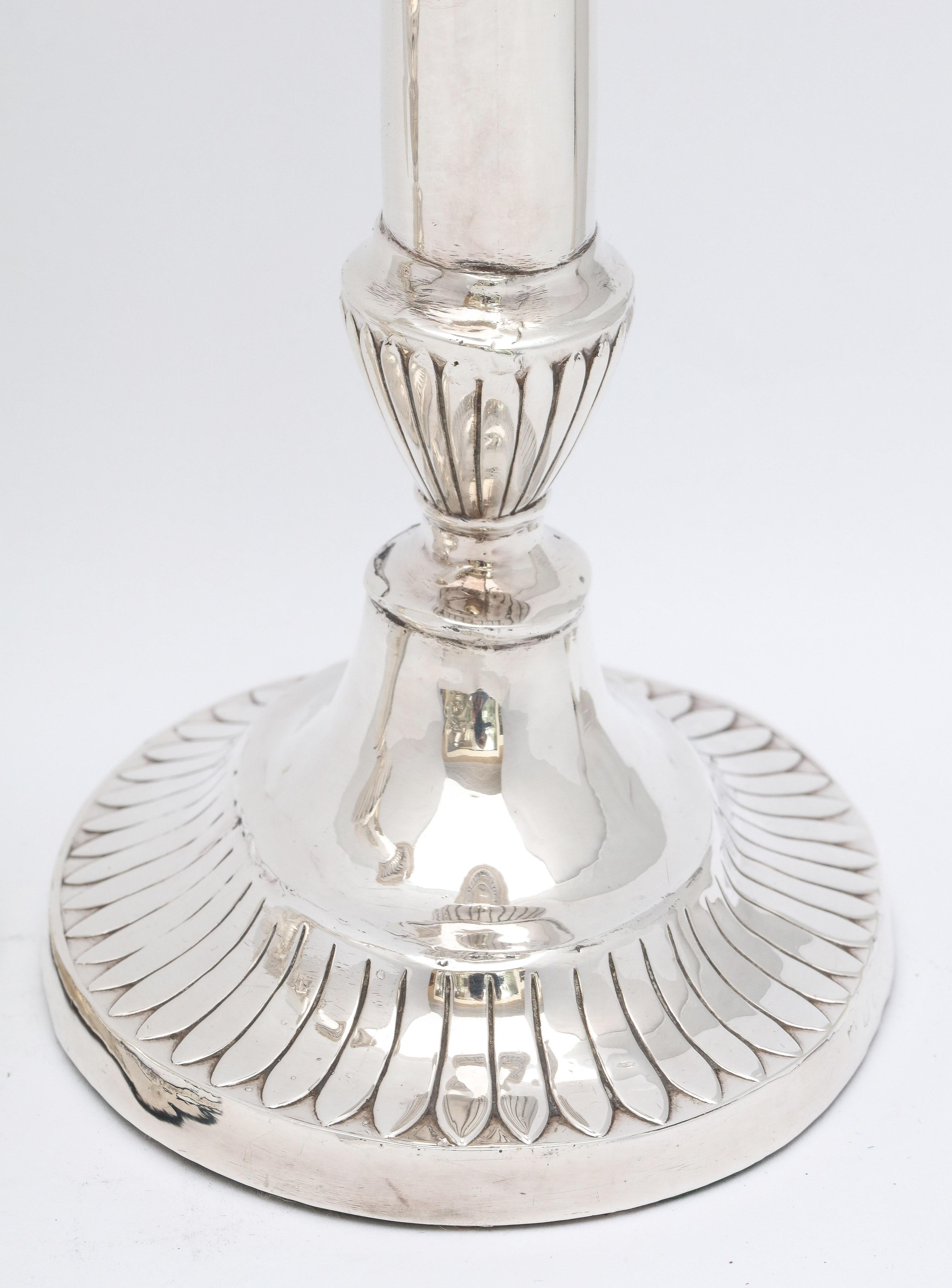 Pair of Edwardian George III-Style Sterling Silver Candlesticks, Mappin & Webb 4