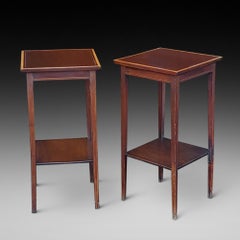 Pair of Edwardian Inlaid Mahogany End Tables