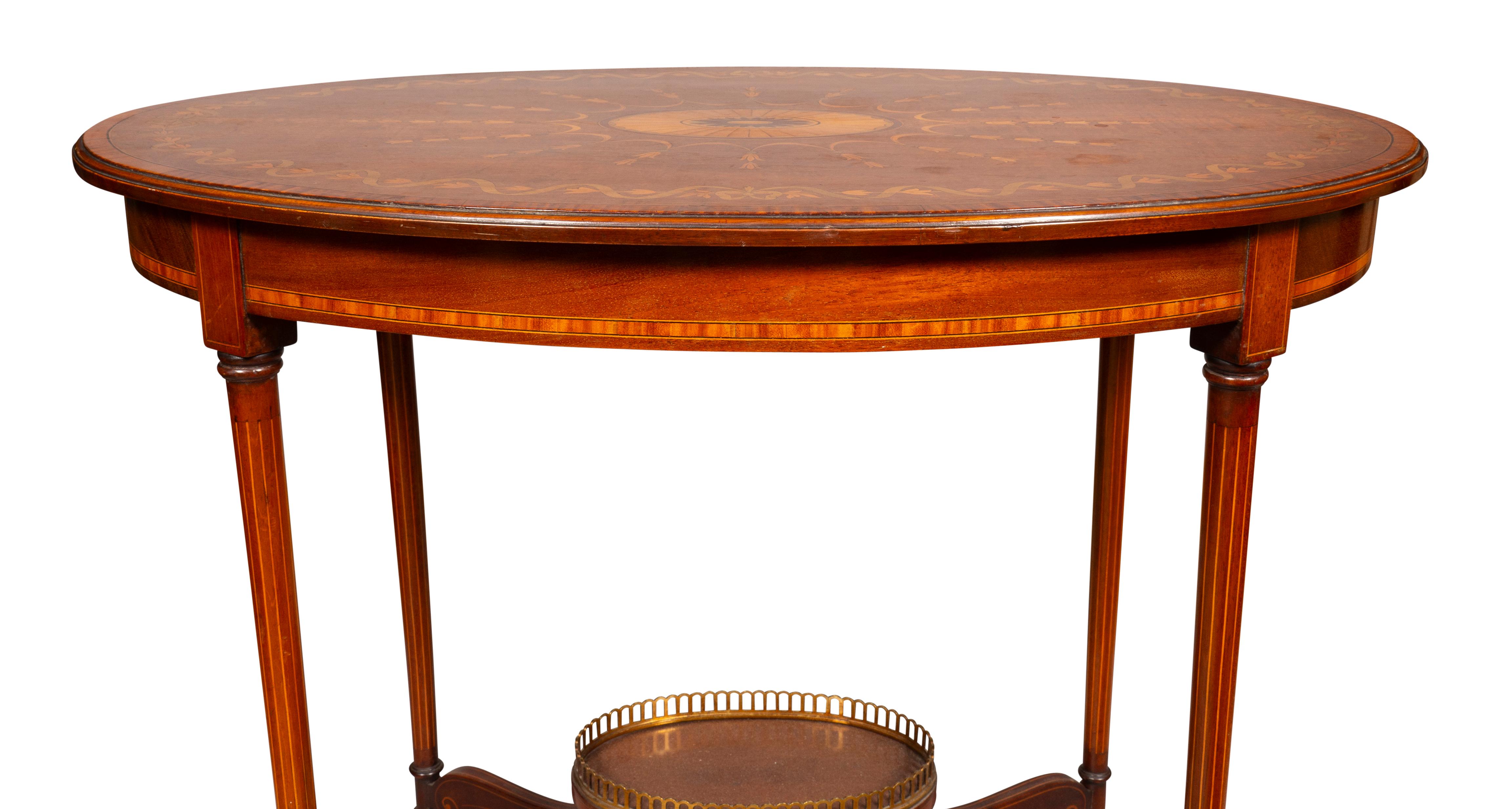Pair Of Edwardian Mahogany And Inlaid End Tables For Sale 5