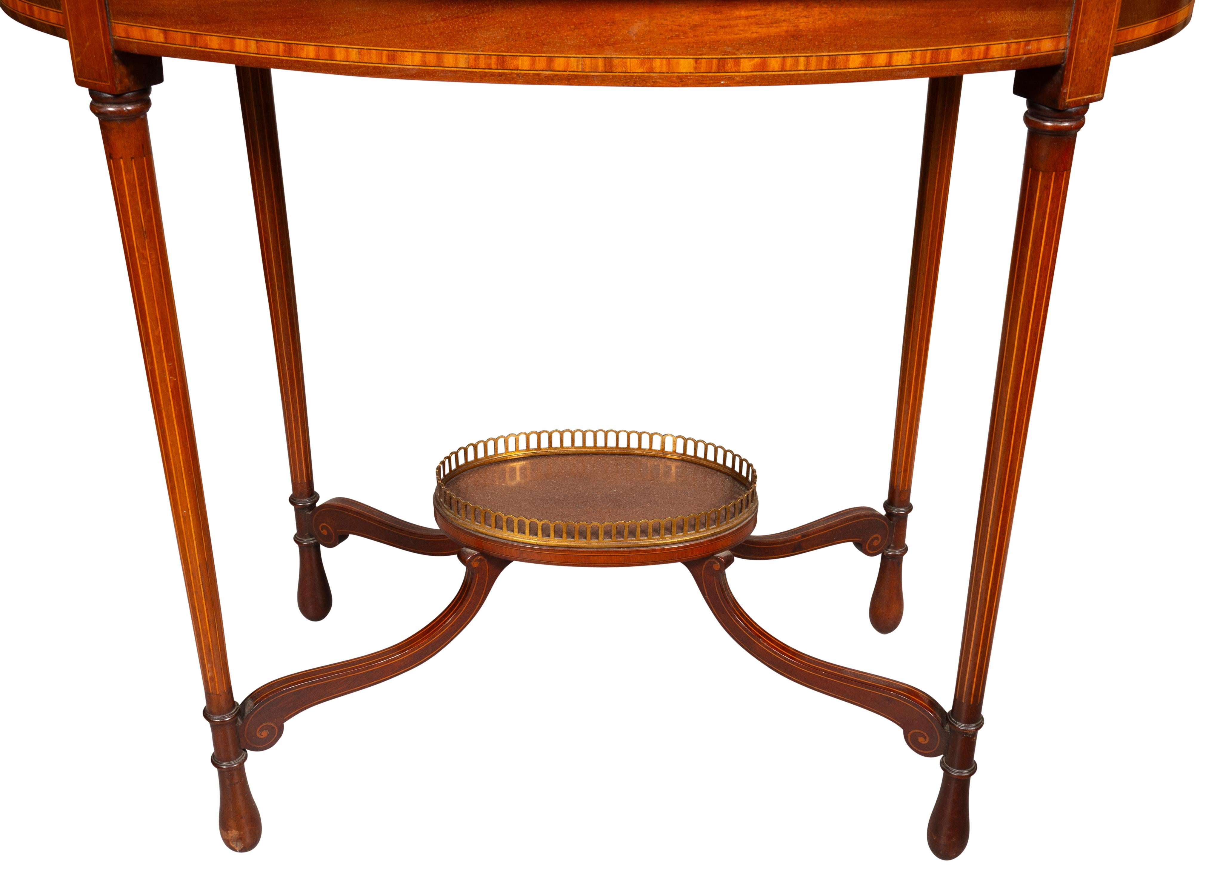 Pair Of Edwardian Mahogany And Inlaid End Tables For Sale 6