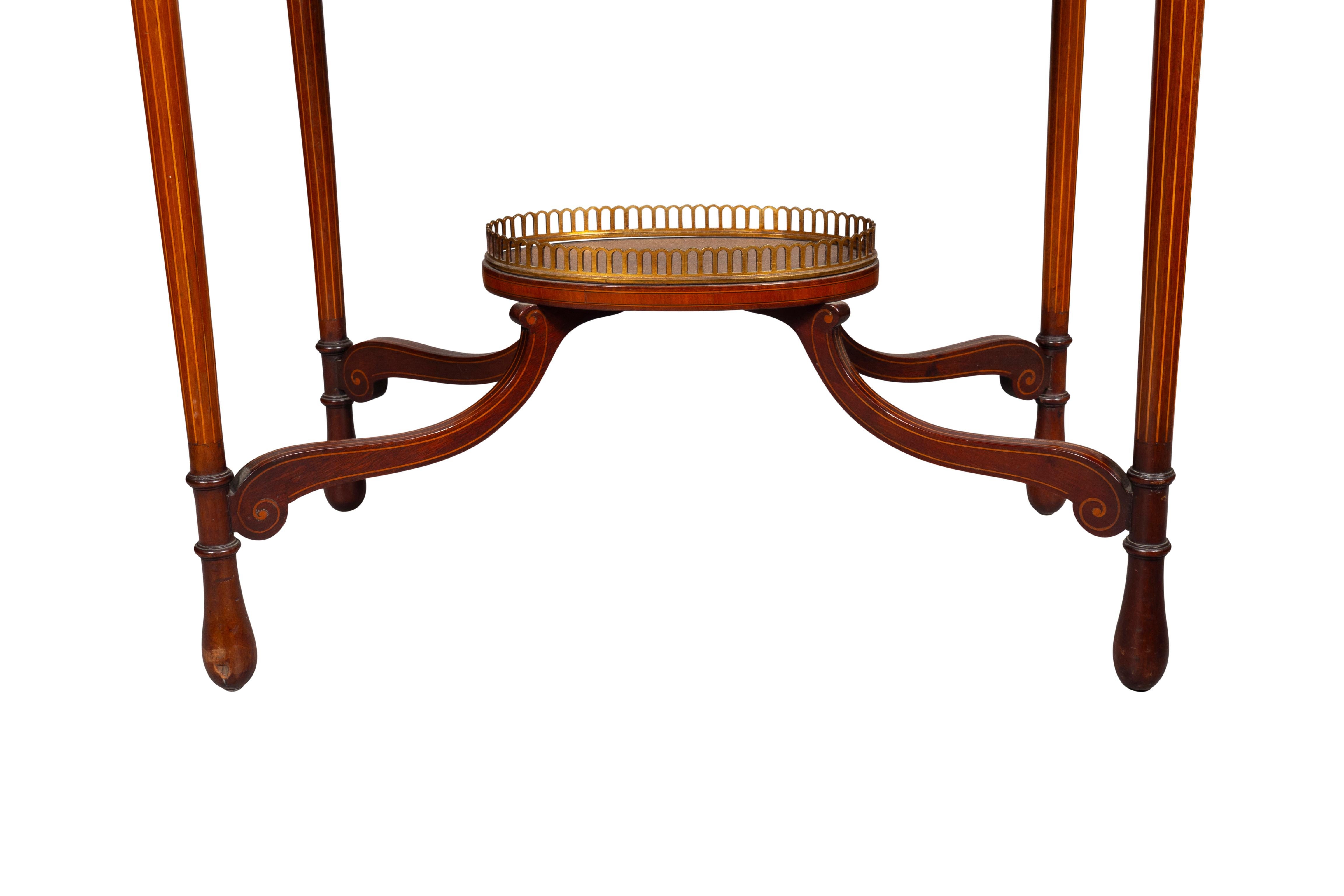 Pair Of Edwardian Mahogany And Inlaid End Tables For Sale 7