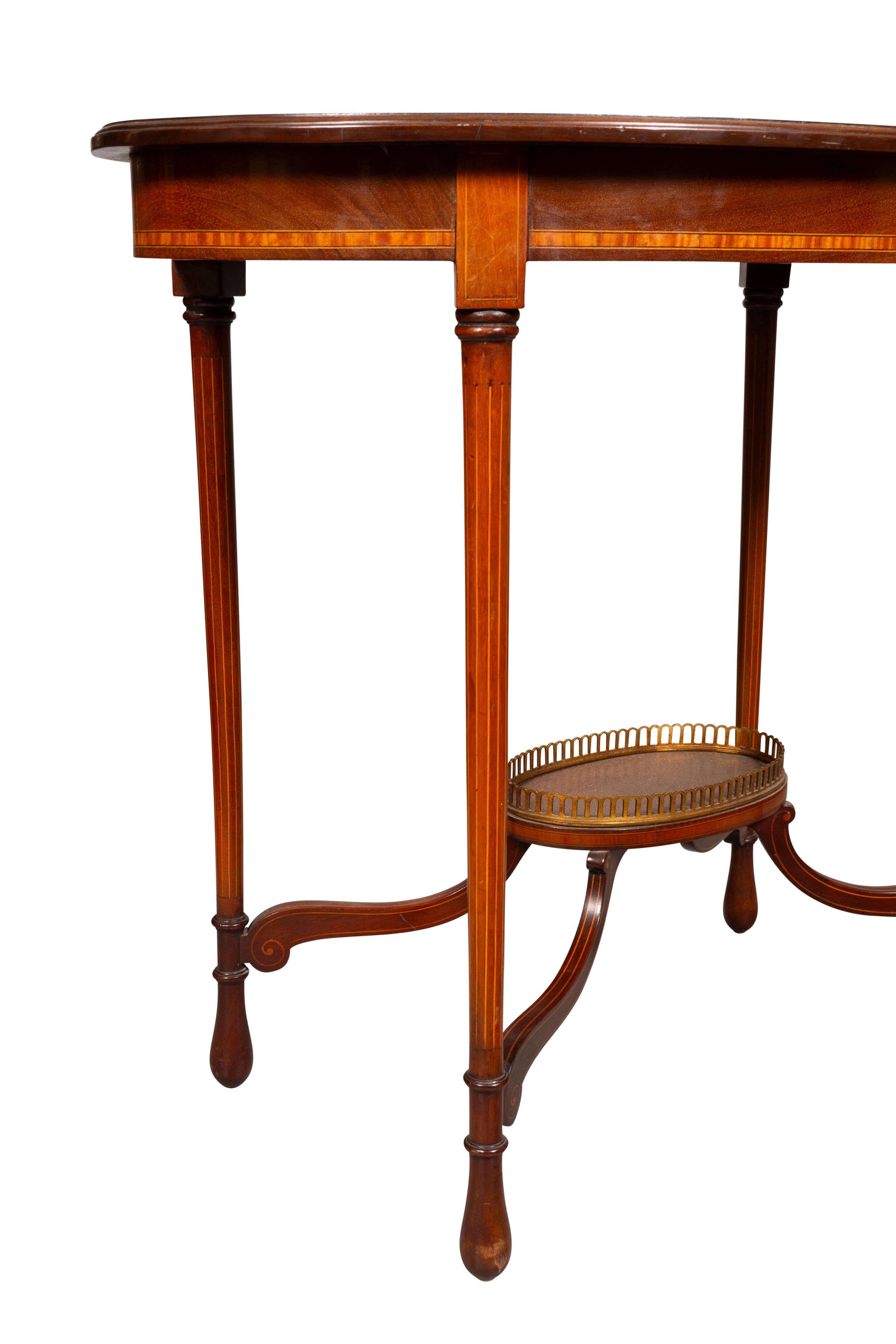 Pair Of Edwardian Mahogany And Inlaid End Tables For Sale 8