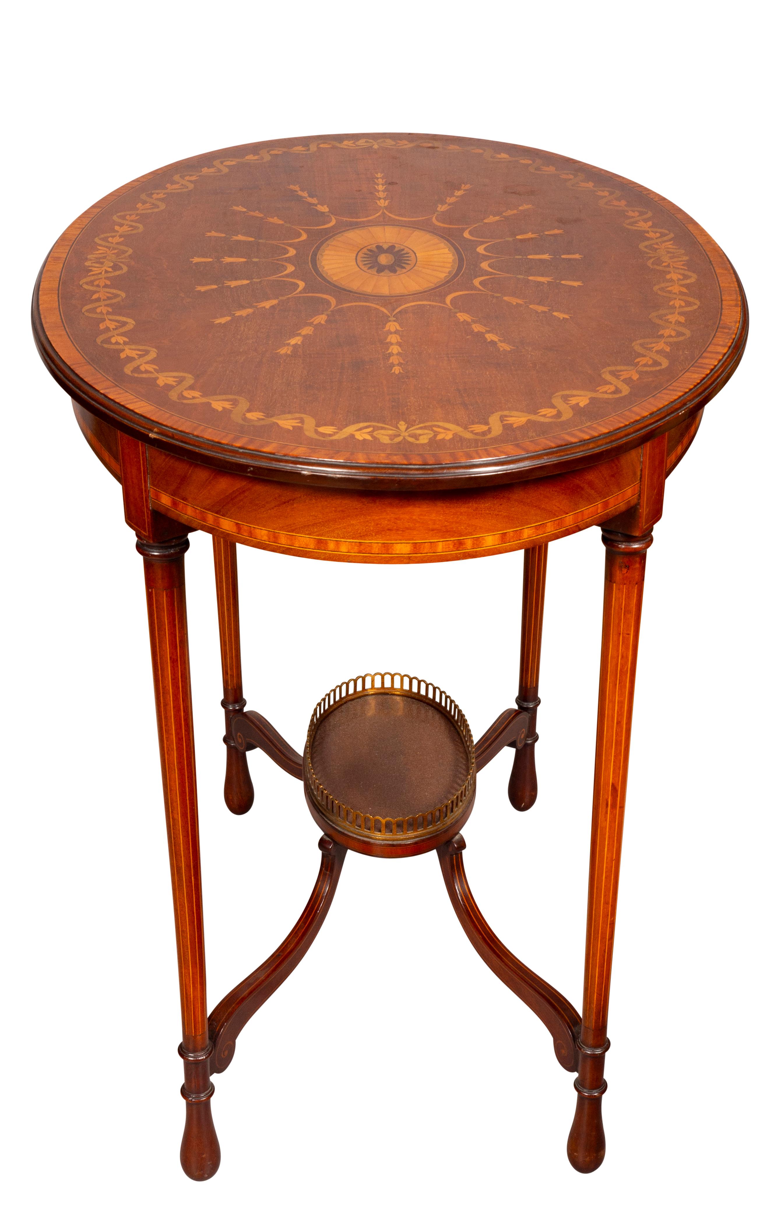 Pair Of Edwardian Mahogany And Inlaid End Tables For Sale 9