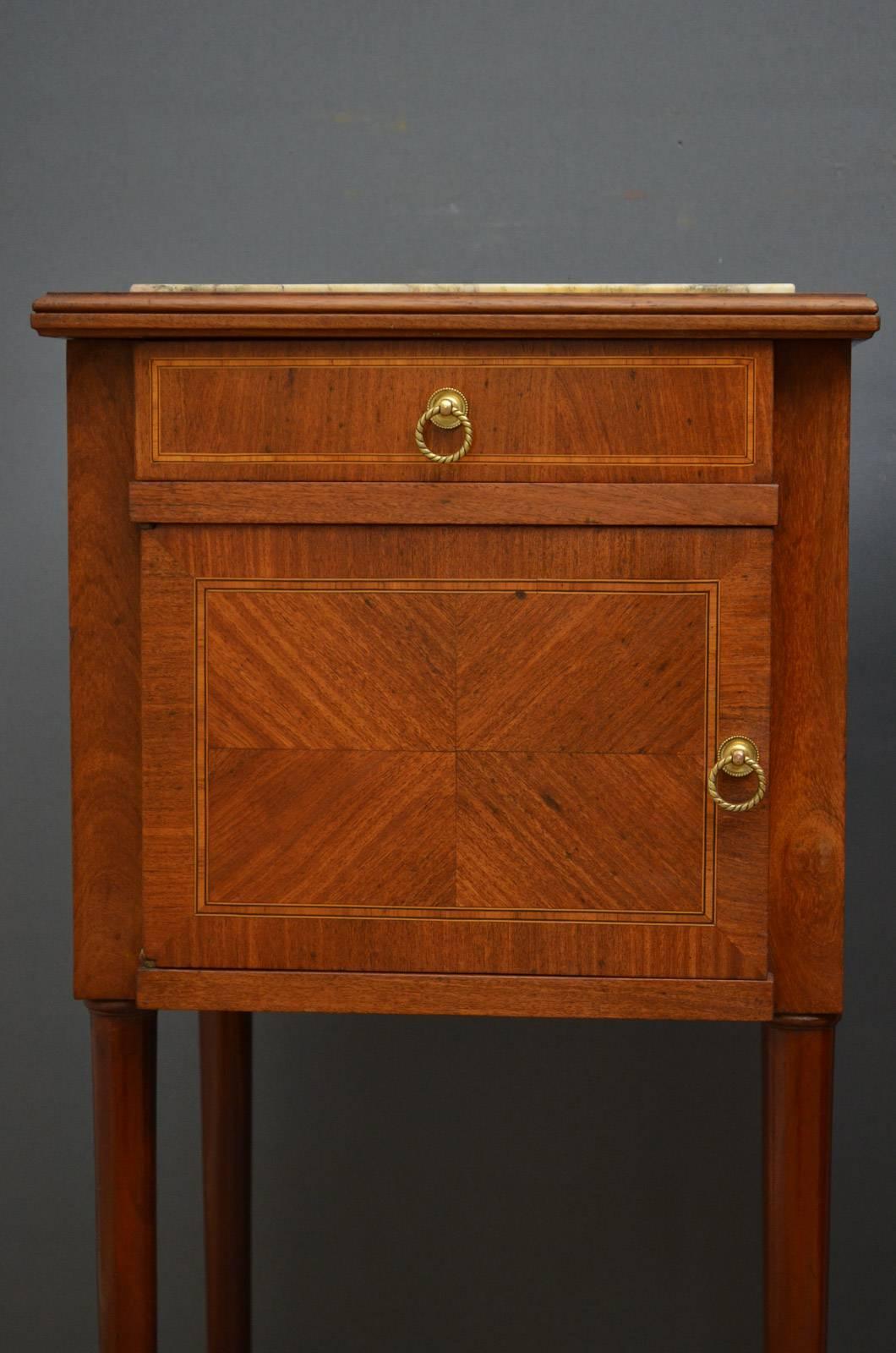 Pair of Edwardian Mahogany Bedside Cabinets In Excellent Condition In Whaley Bridge, GB