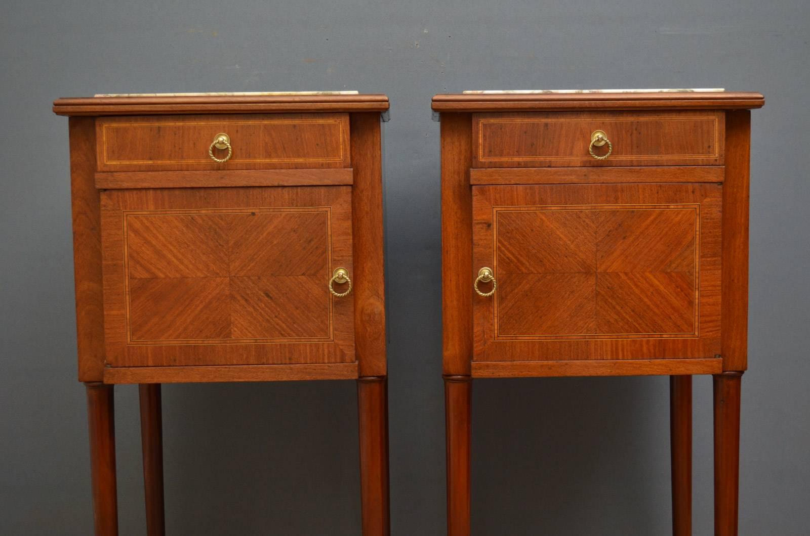 Pair of Edwardian Mahogany Bedside Cabinets 1