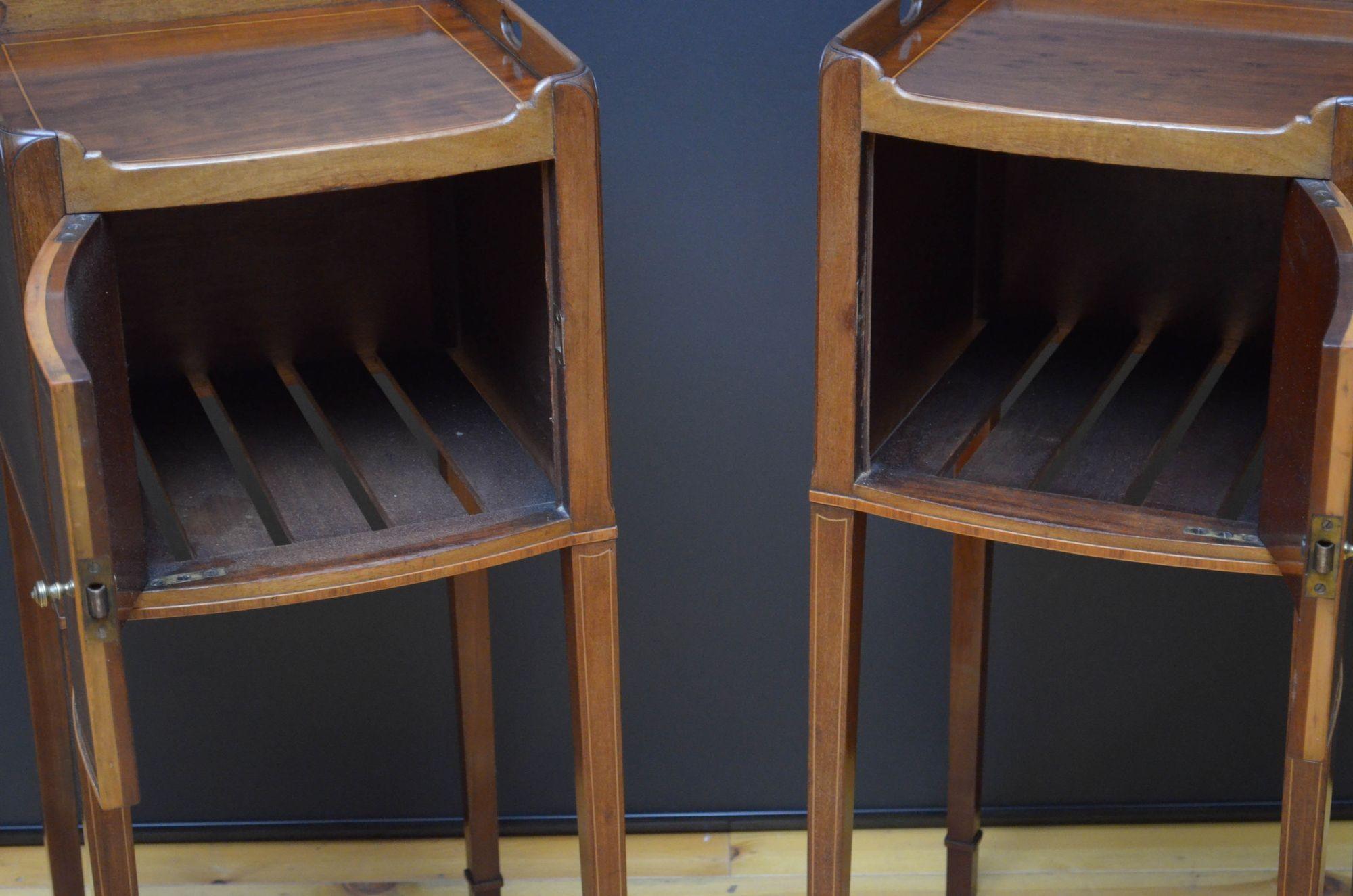 Pair of Edwardian Mahogany Bedside Cabinets 5